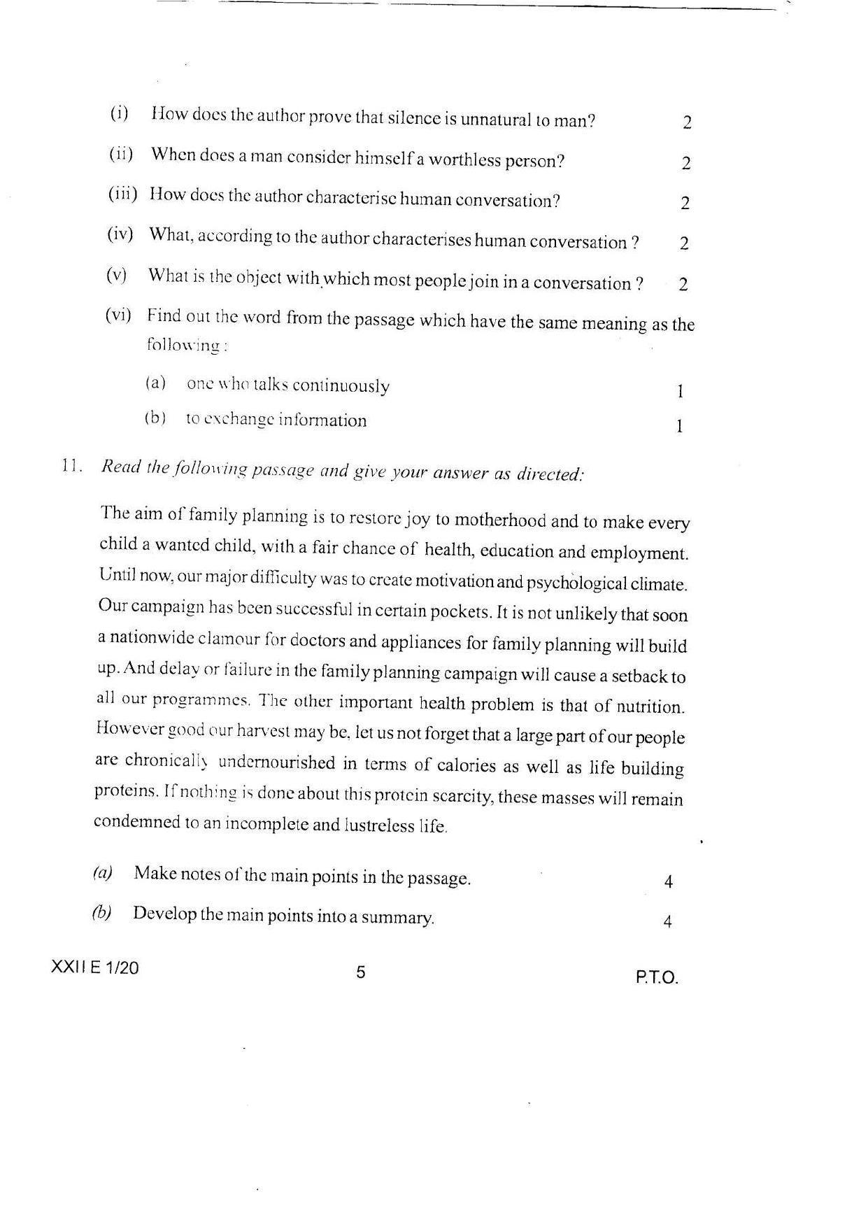 COHSEM Class 12 English Question Papers 2020 - Page 5