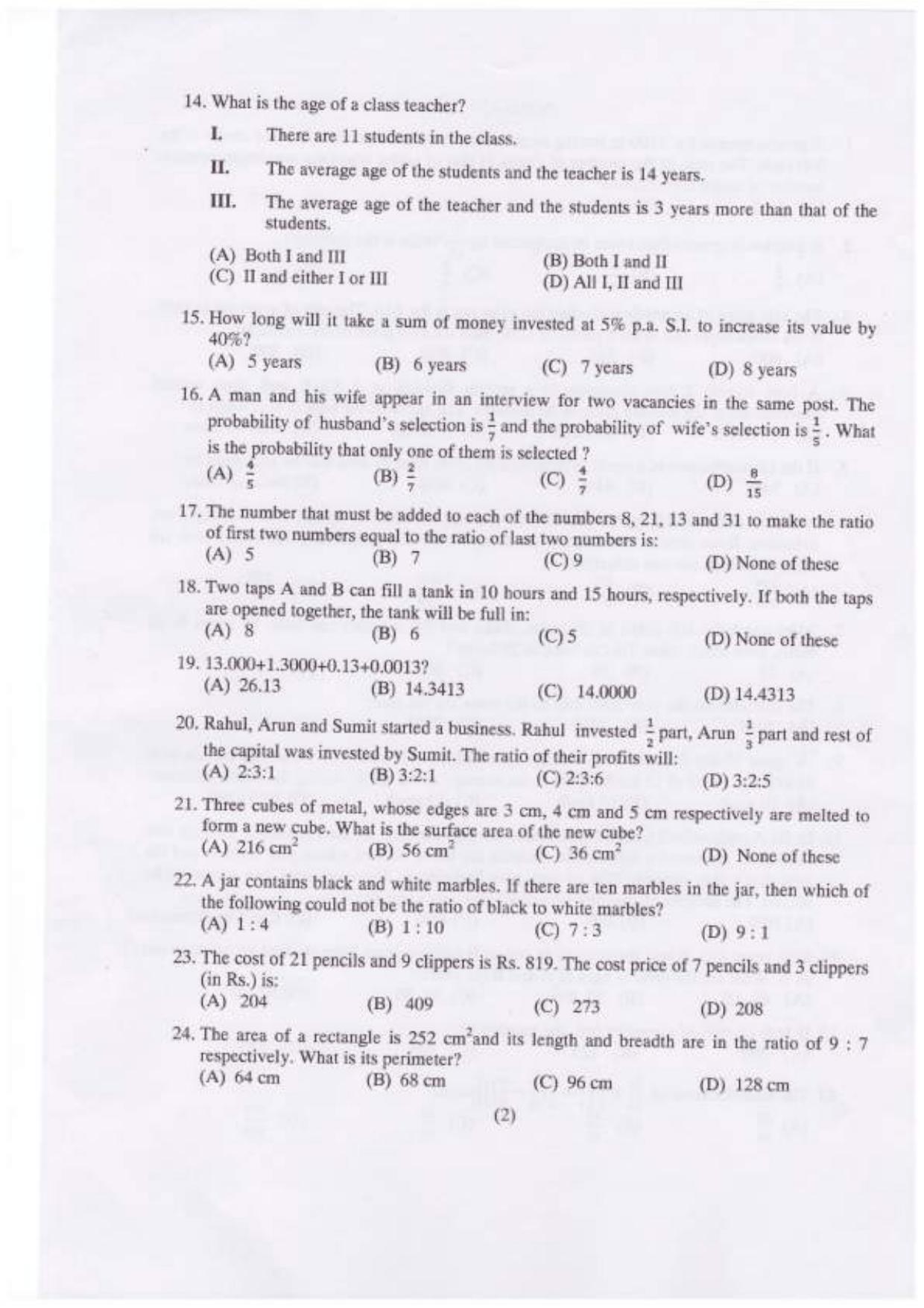 PU USOL MBA Entrance Exam 2022 Question Booklet - Page 3