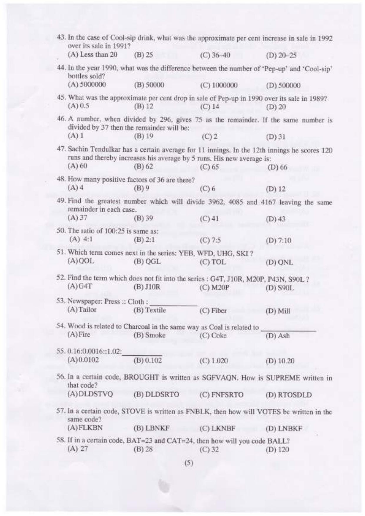 PU USOL MBA Entrance Exam 2022 Question Booklet - Page 6