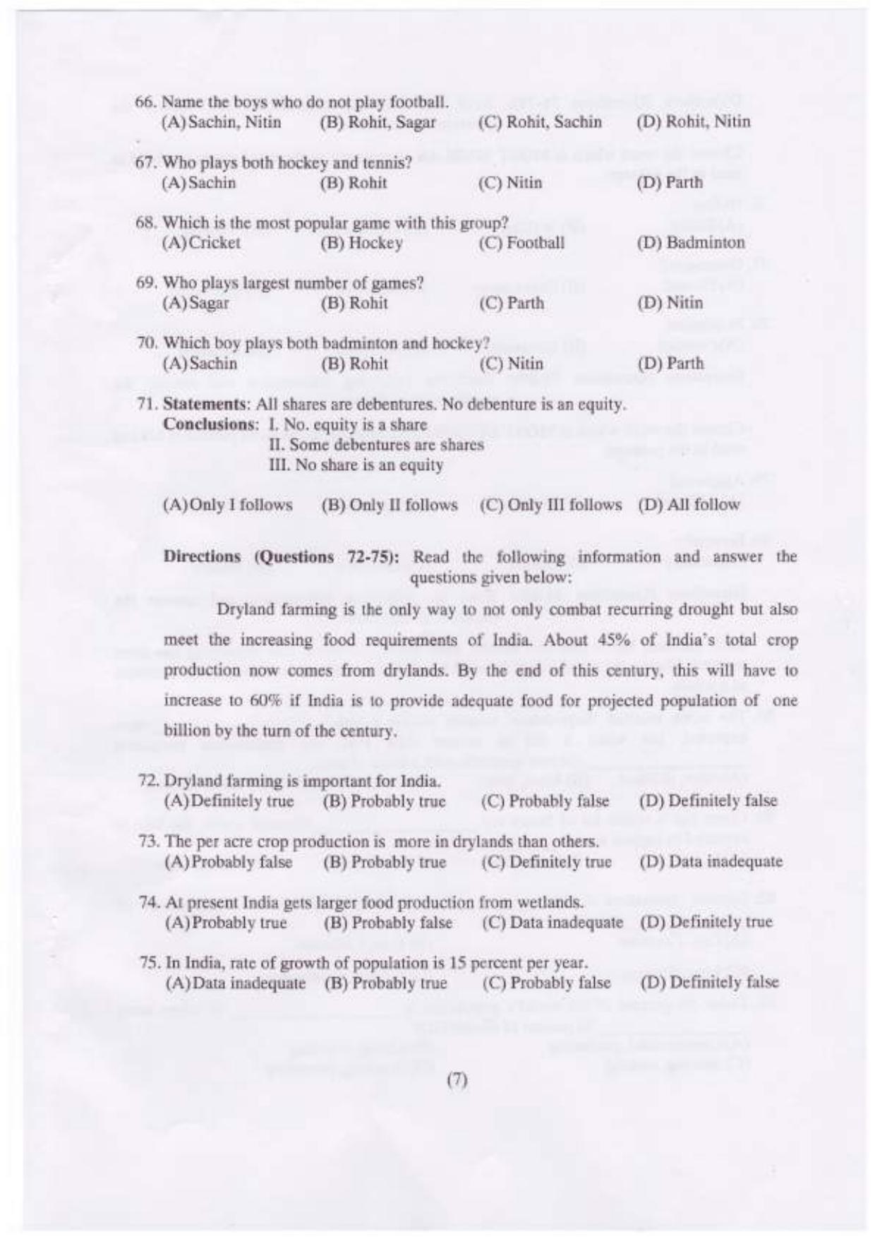 PU USOL MBA Entrance Exam 2022 Question Booklet - Page 8