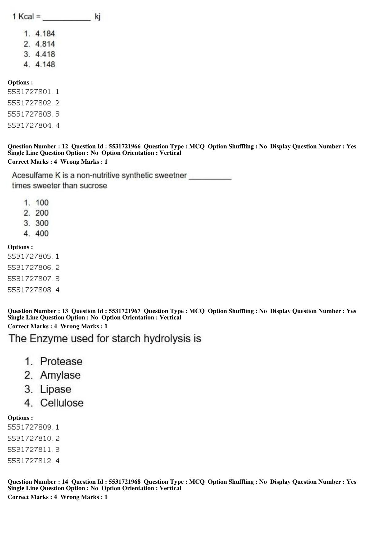 ICAR AIEEA PG 2019 FOOD SCIENCE TECHNOLOGY Question Paper - Page 5
