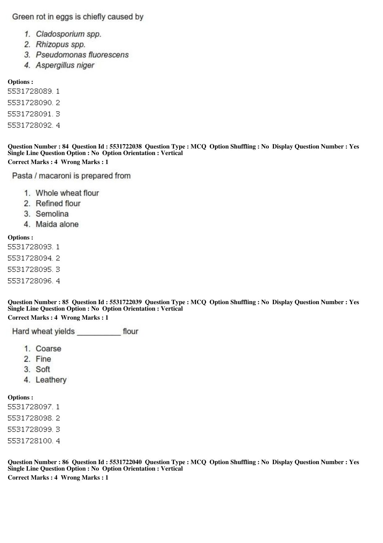 ICAR AIEEA PG 2019 FOOD SCIENCE TECHNOLOGY Question Paper - Page 29