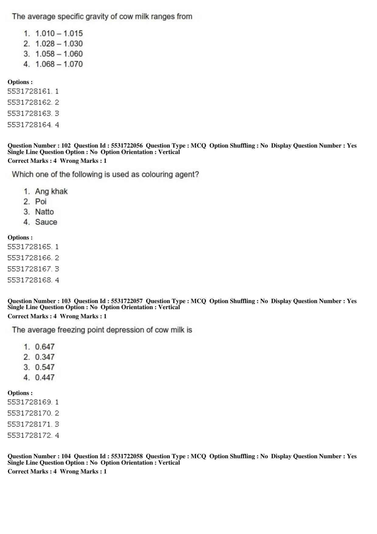 ICAR AIEEA PG 2019 FOOD SCIENCE TECHNOLOGY Question Paper - Page 35