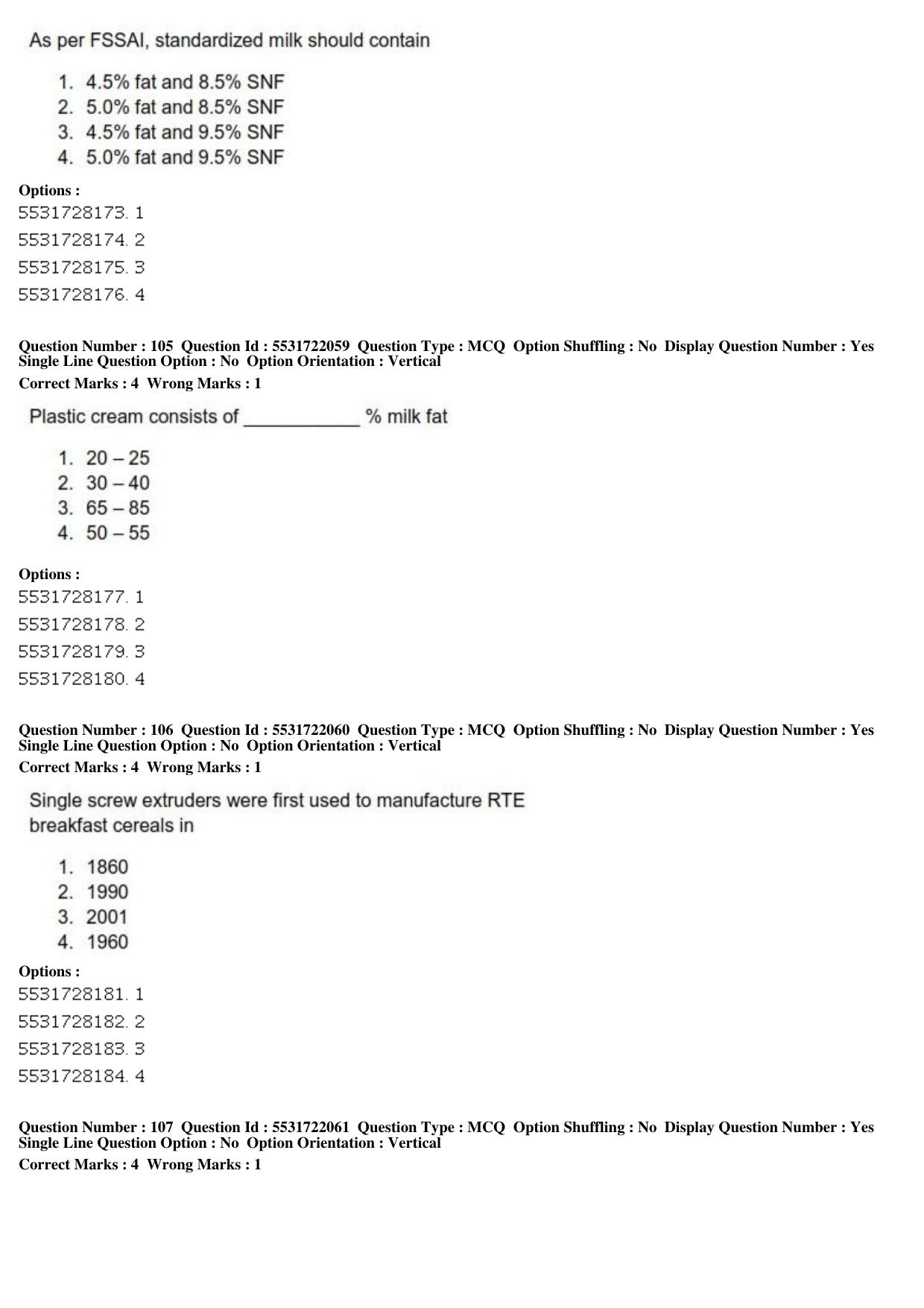 ICAR AIEEA PG 2019 FOOD SCIENCE TECHNOLOGY Question Paper - Page 36