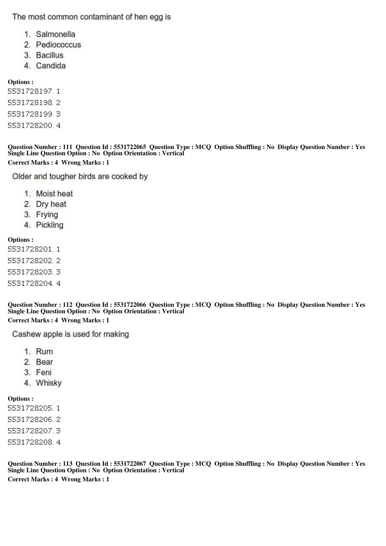 ICAR AIEEA PG 2019 FOOD SCIENCE TECHNOLOGY Question Paper - Page 38