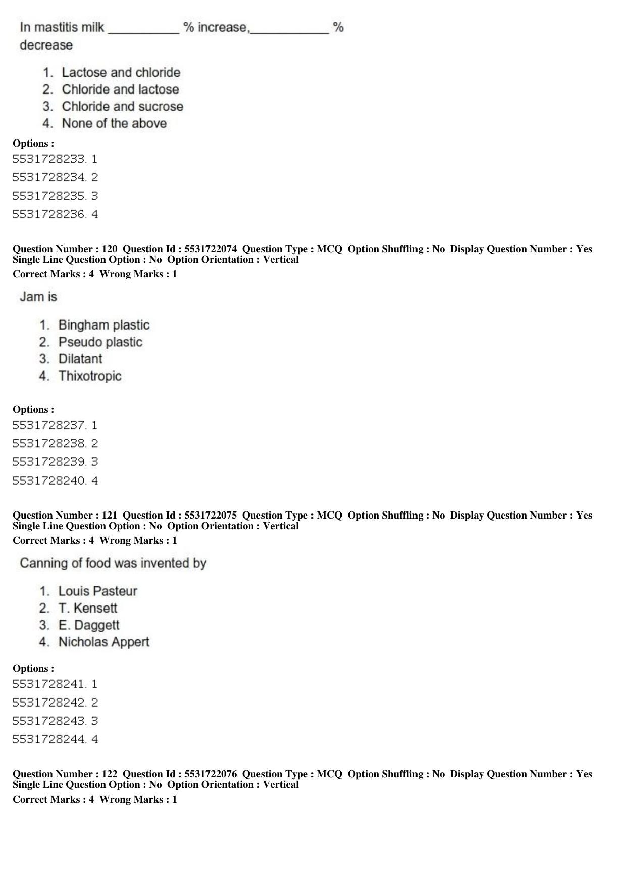 ICAR AIEEA PG 2019 FOOD SCIENCE TECHNOLOGY Question Paper - Page 41