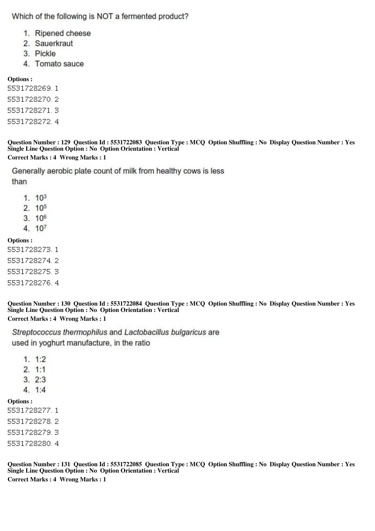 ICAR AIEEA PG 2019 FOOD SCIENCE TECHNOLOGY Question Paper - Page 44