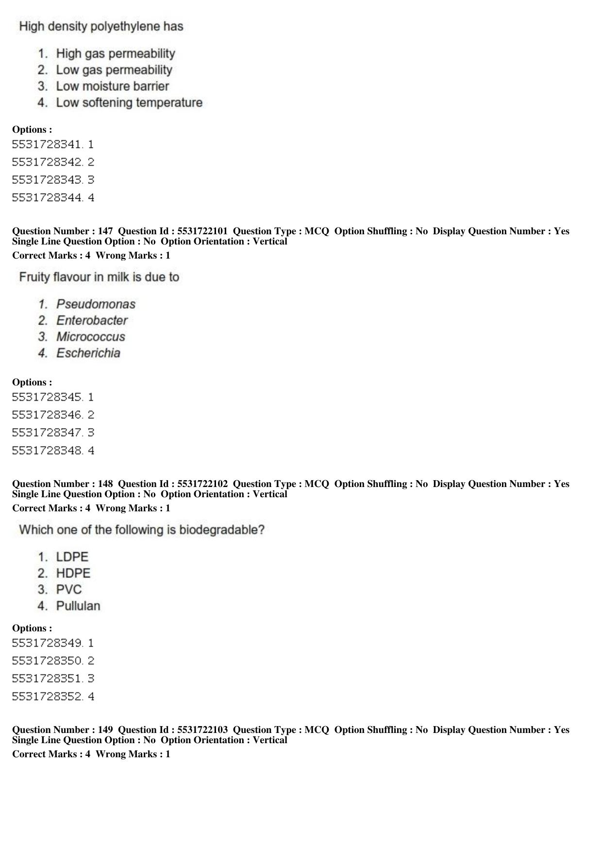 ICAR AIEEA PG 2019 FOOD SCIENCE TECHNOLOGY Question Paper - Page 50