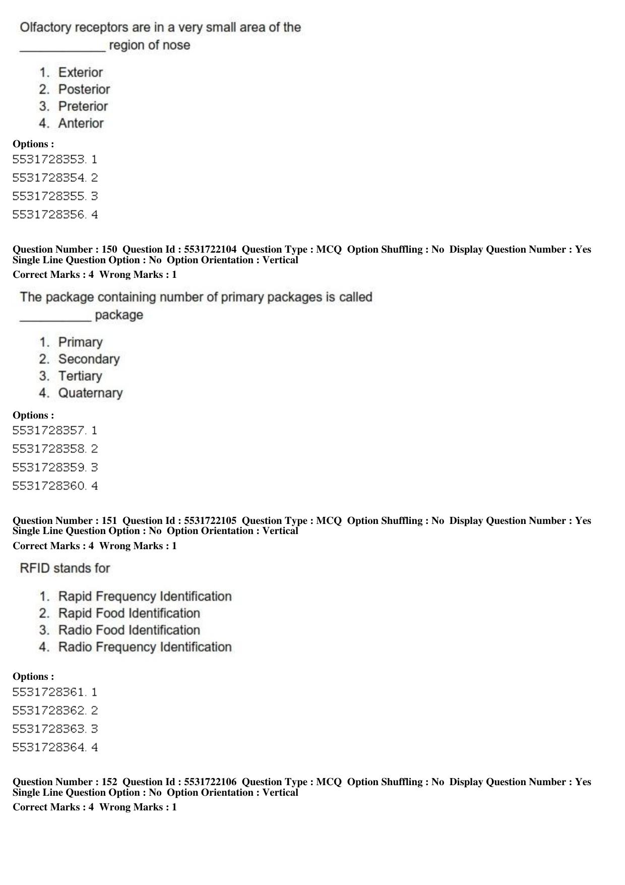ICAR AIEEA PG 2019 FOOD SCIENCE TECHNOLOGY Question Paper - Page 51
