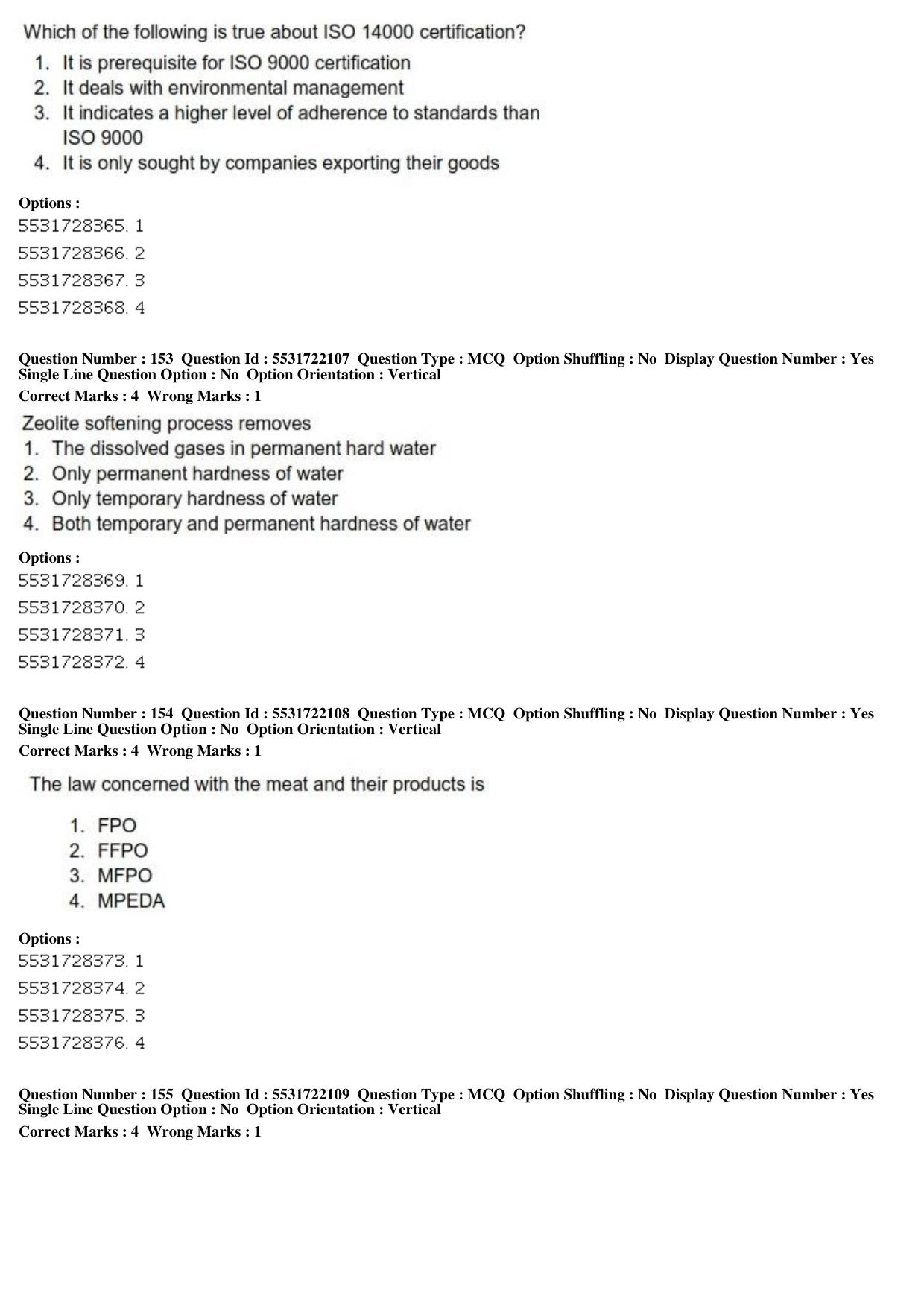 ICAR AIEEA PG 2019 FOOD SCIENCE TECHNOLOGY Question Paper - Page 52