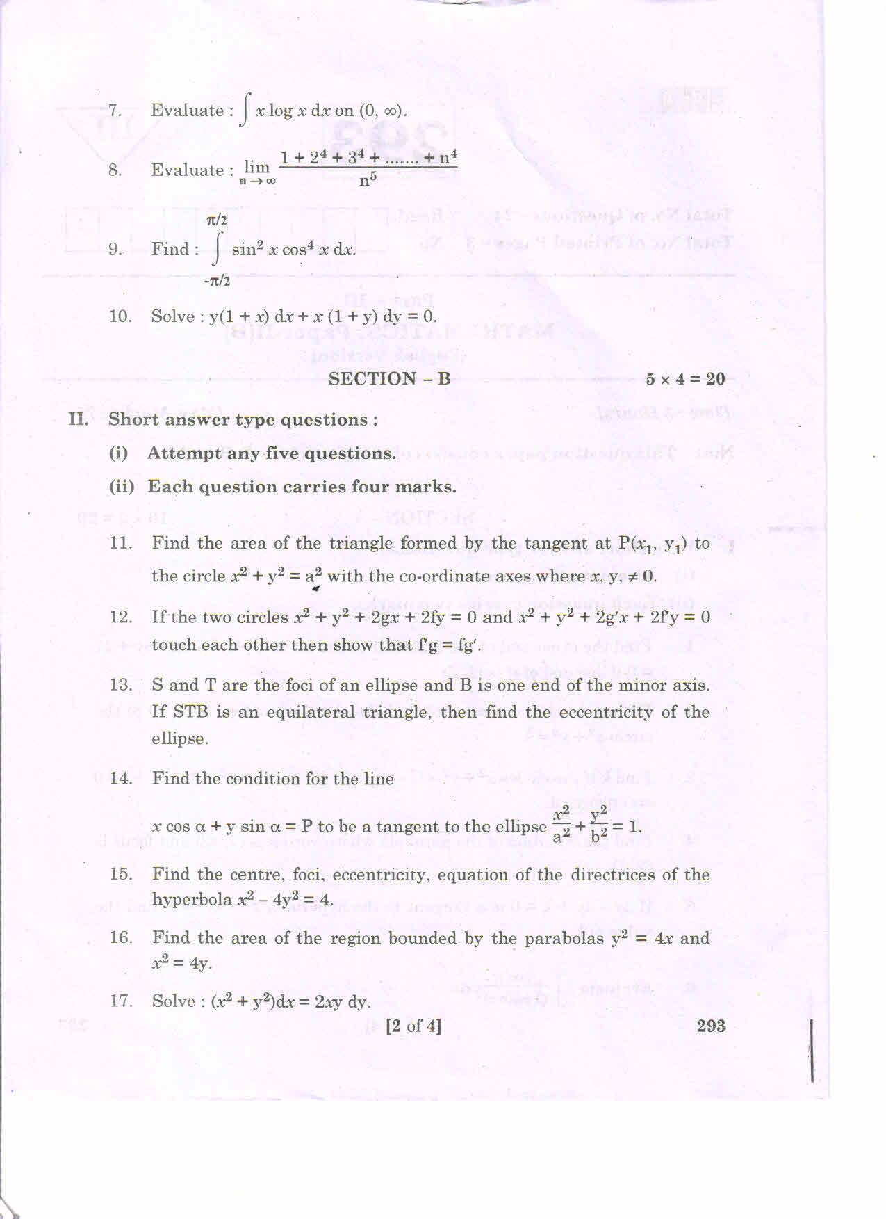 AP 2nd Year General Question Paper March - 2020 - MATHS-IIB(EM) - Page 2
