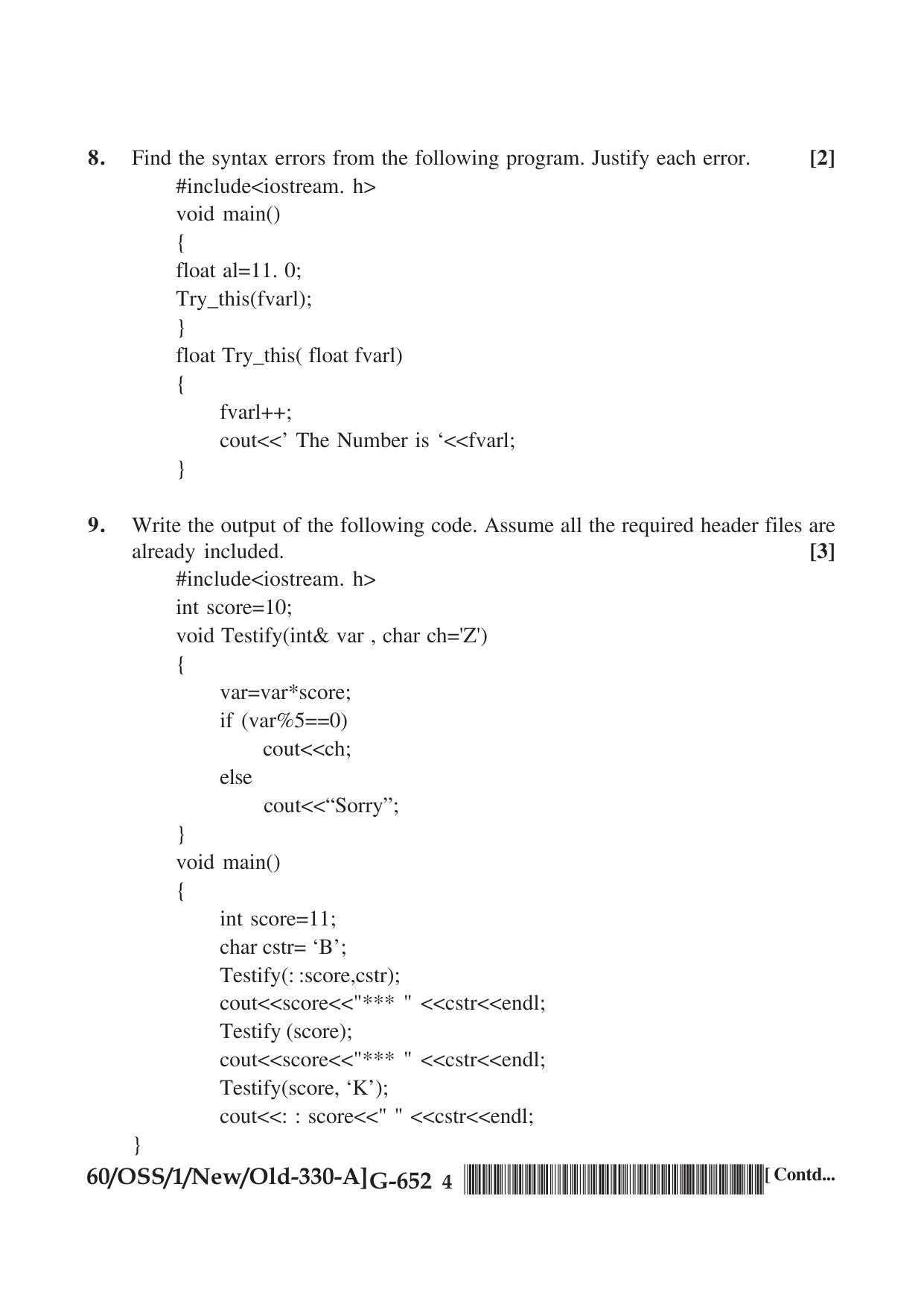 NIOS Jan-Feb 2021 Class 12 Computer Science (SET A) Question Paper - Page 4