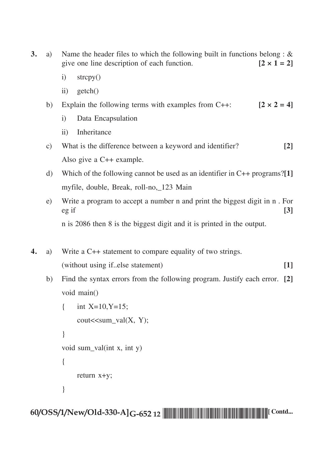 NIOS Jan-Feb 2021 Class 12 Computer Science (SET A) Question Paper - Page 12