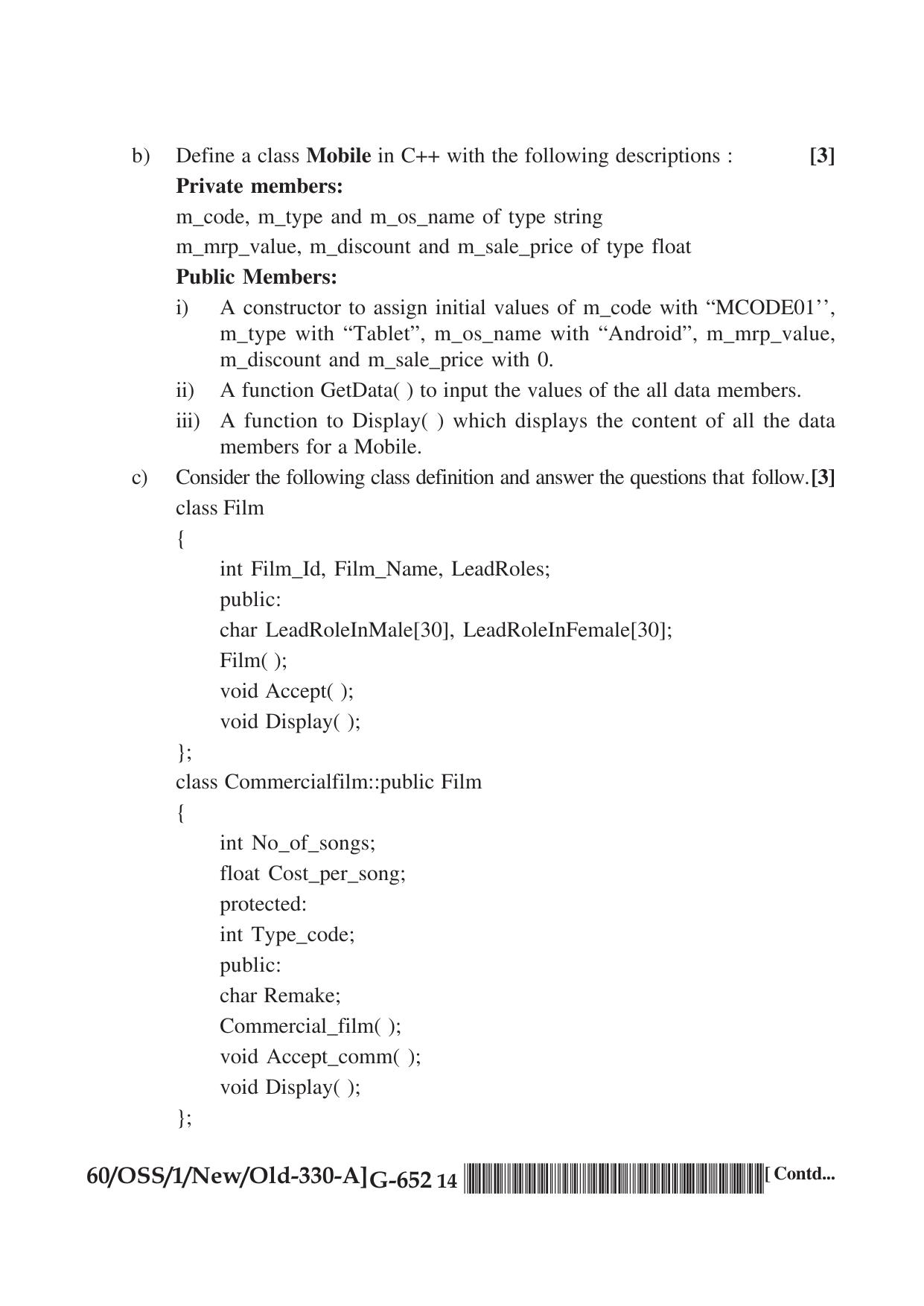 NIOS Jan-Feb 2021 Class 12 Computer Science (SET A) Question Paper - Page 14