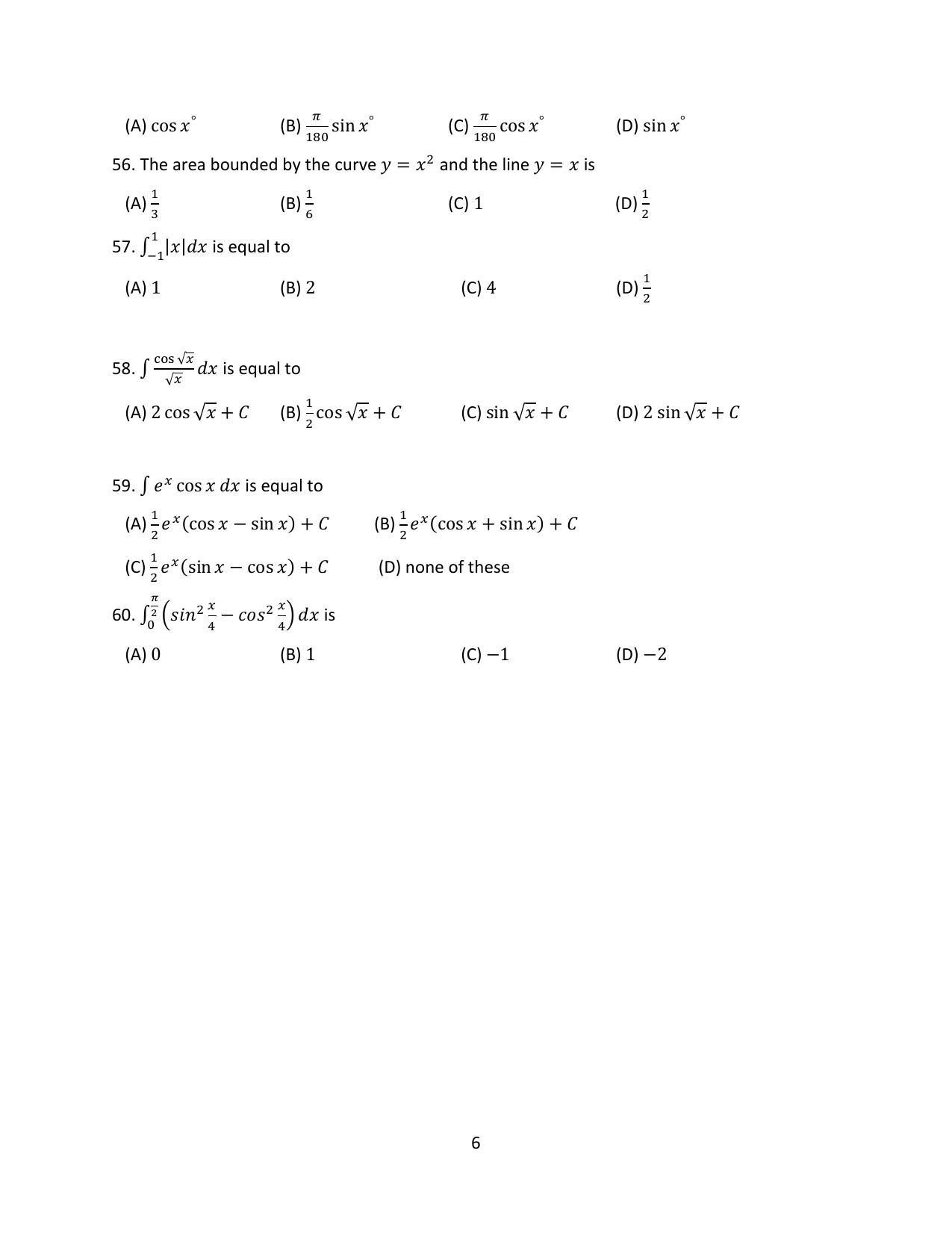 OJEE 2014 Mathematics Question Paper - Page 6
