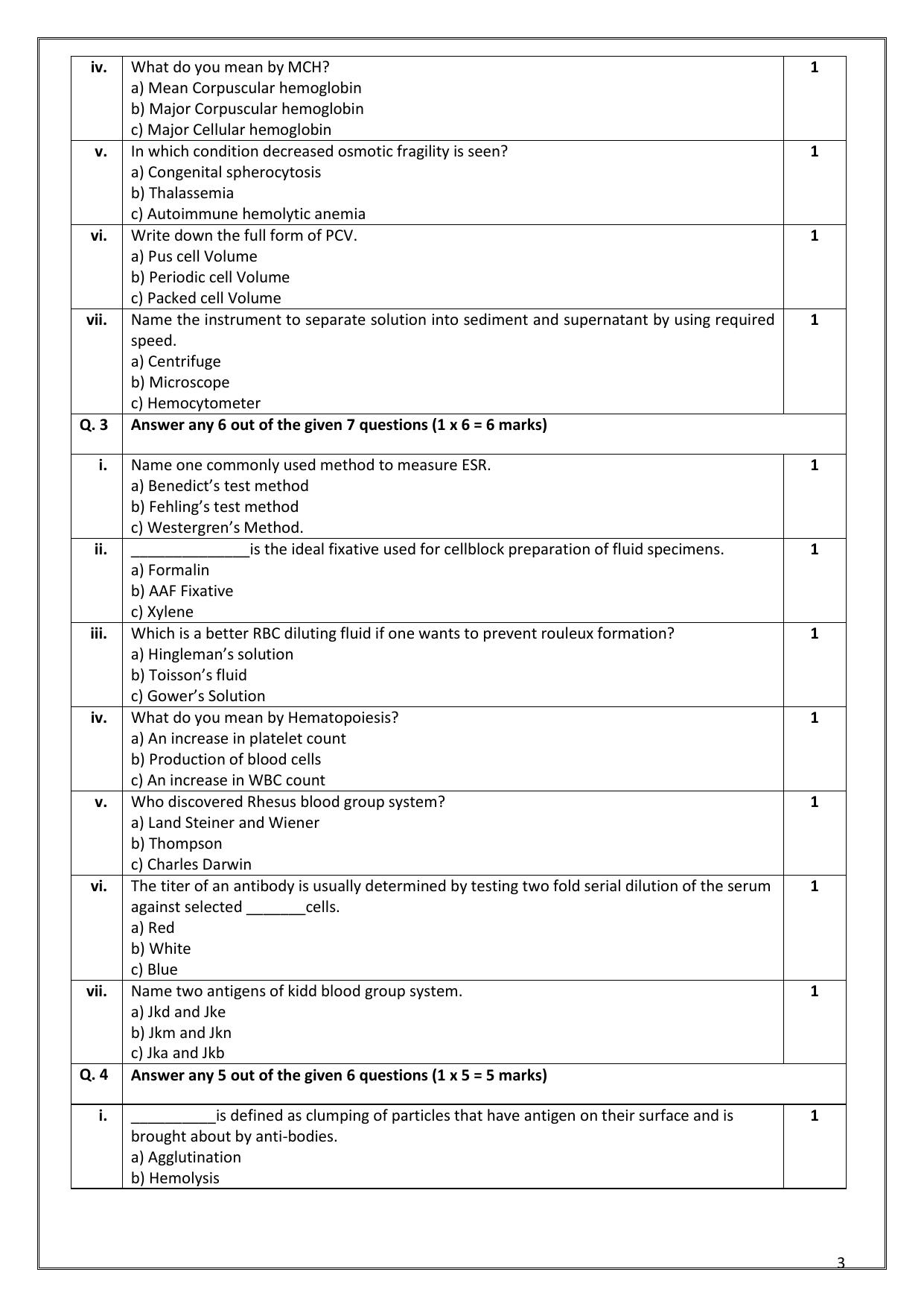 CBSE Class 12 (Skill Education) Medical Diagnositcs 2024 Sample Paper - Page 3