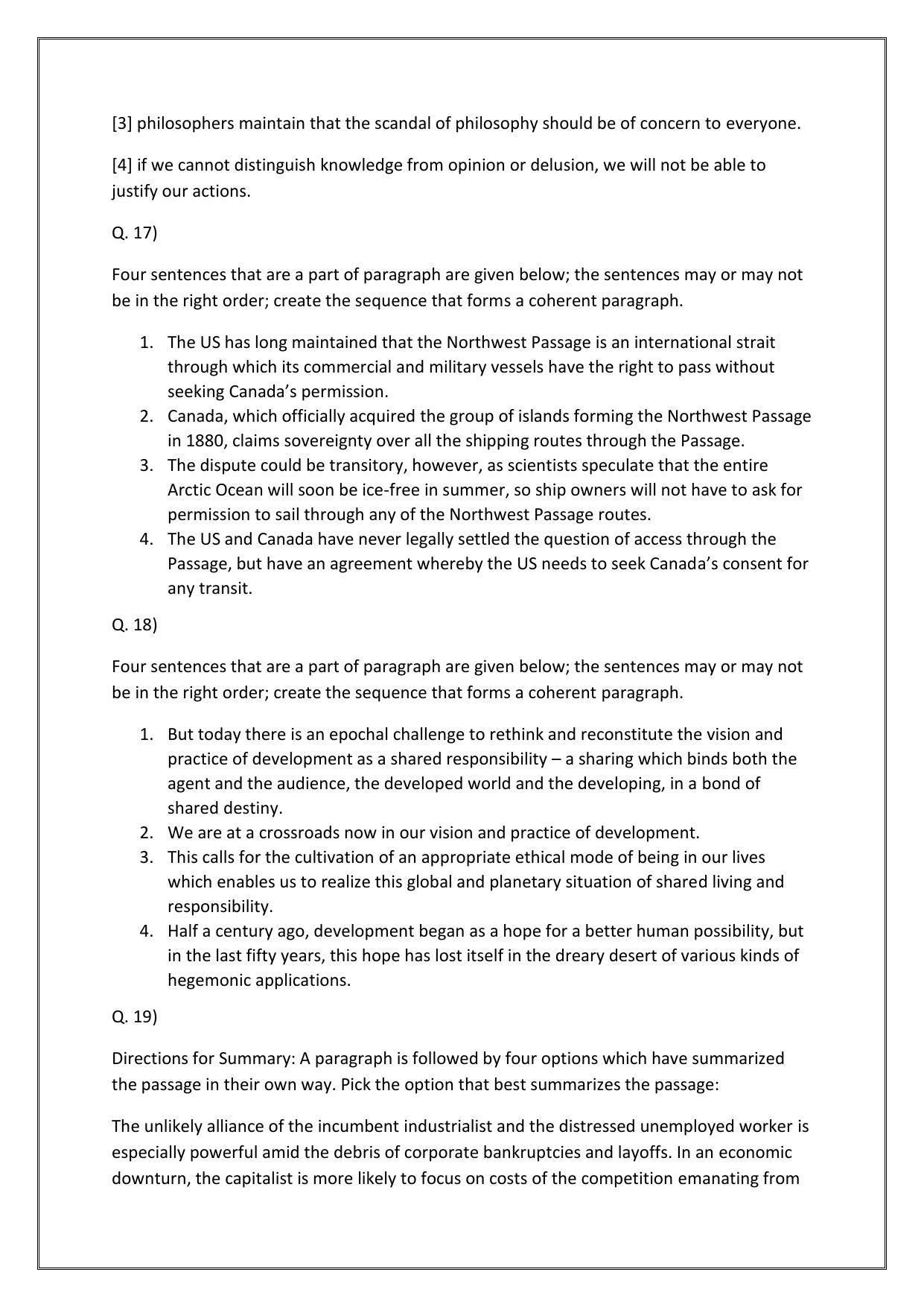 CAT 2022 CAT VARC Slot 2 Question Paper - Page 10