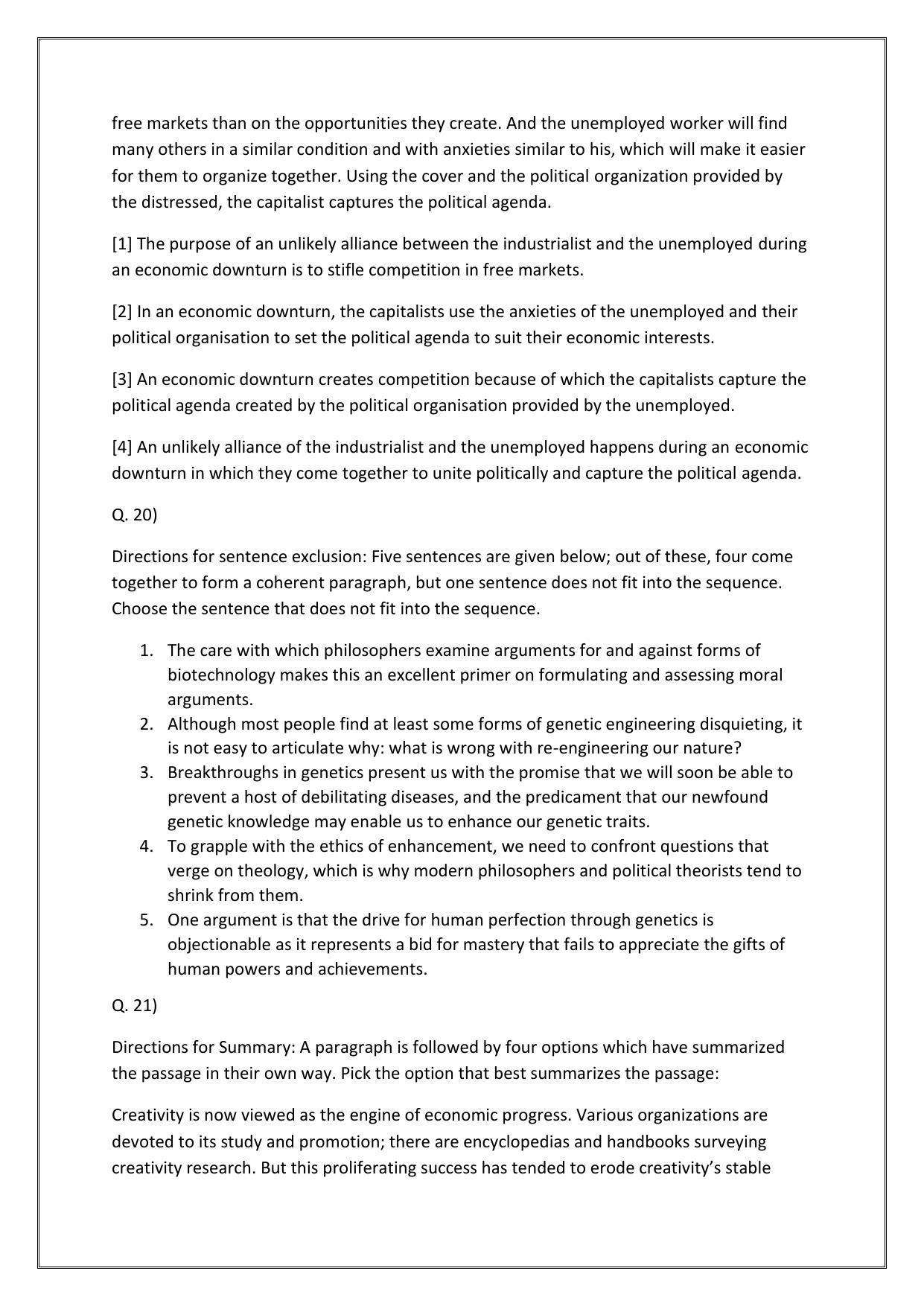CAT 2022 CAT VARC Slot 2 Question Paper - Page 11