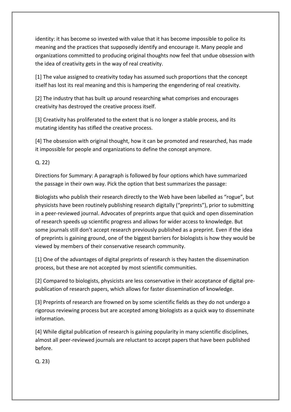 CAT 2022 CAT VARC Slot 2 Question Paper - Page 12