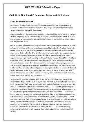 CAT 2022 CAT VARC Slot 2 Question Paper