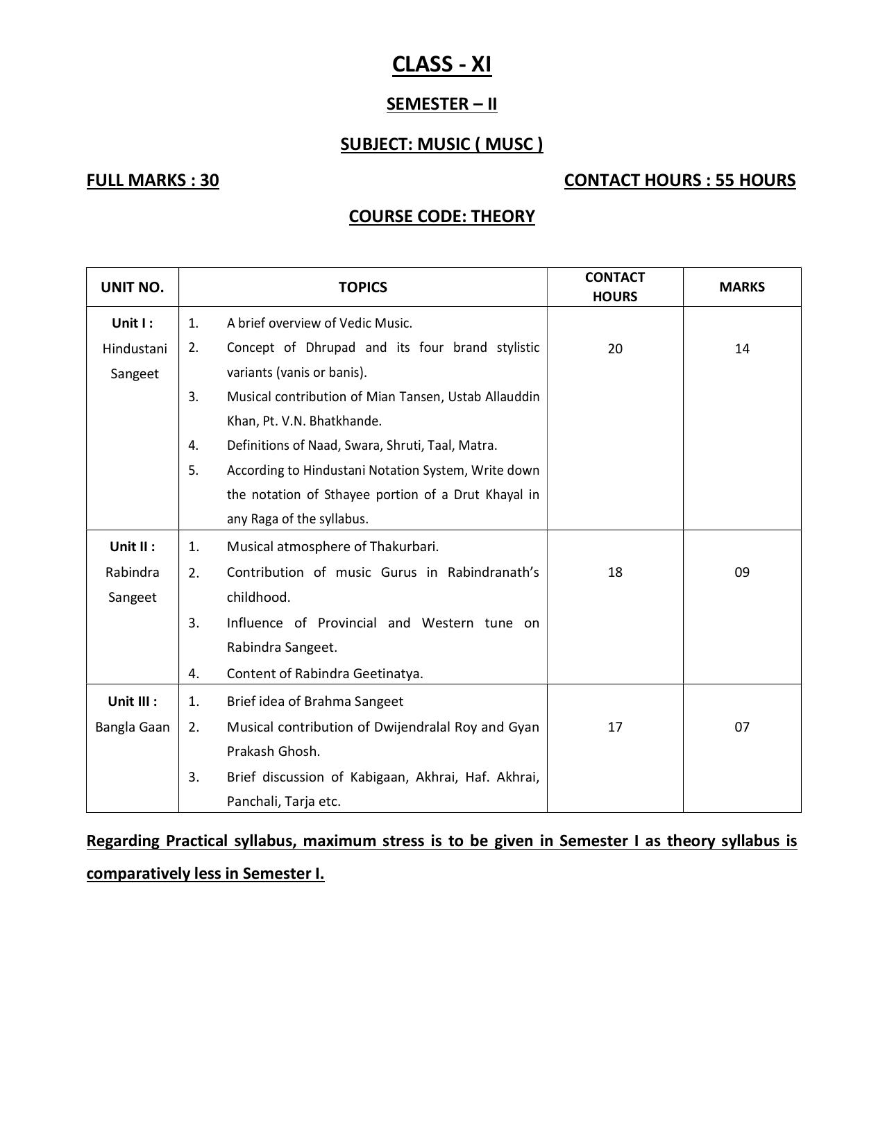 WBCHSE Class 11 & 12 Syllabus for Music (MUSC) (SET III) - Page 2