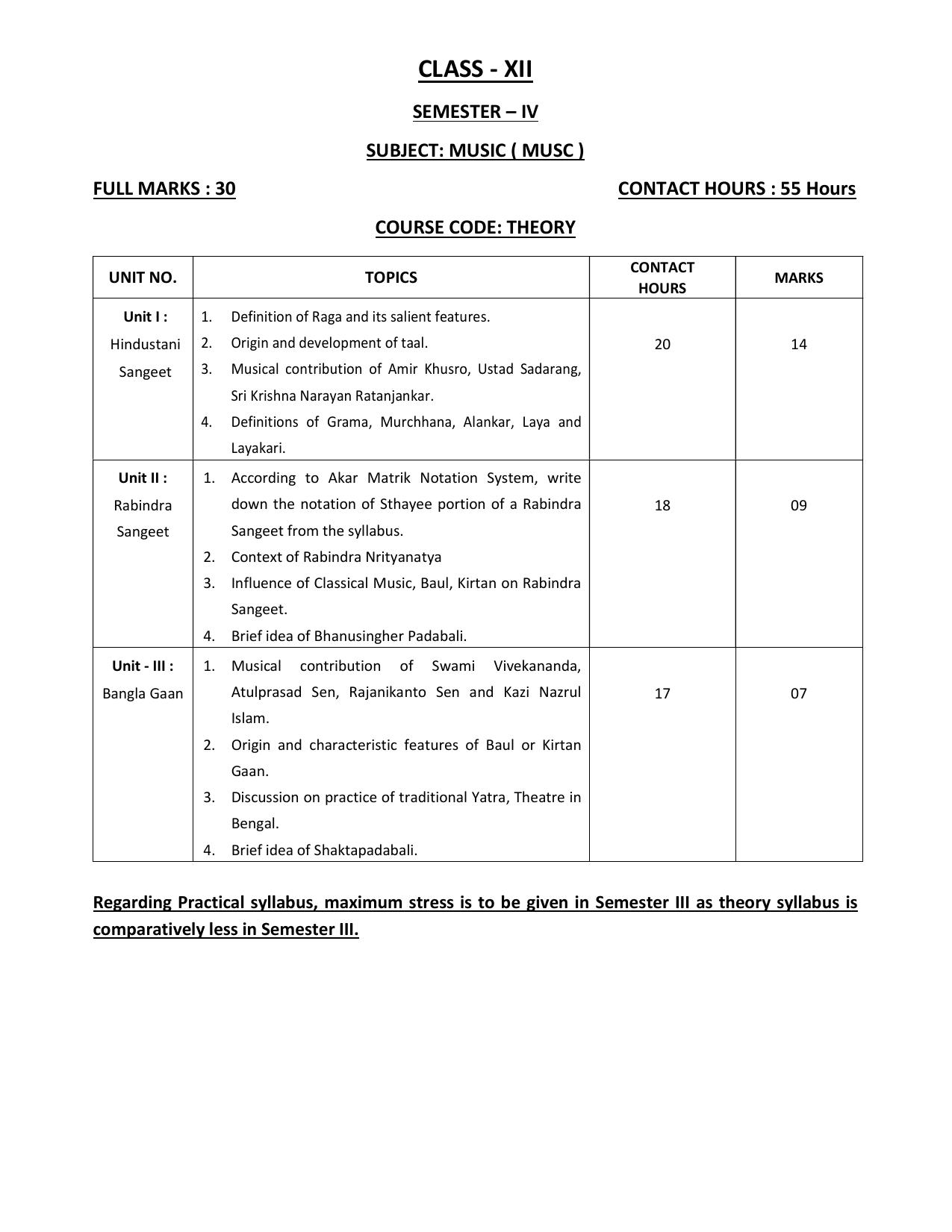 WBCHSE Class 11 & 12 Syllabus for Music (MUSC) (SET III) - Page 5