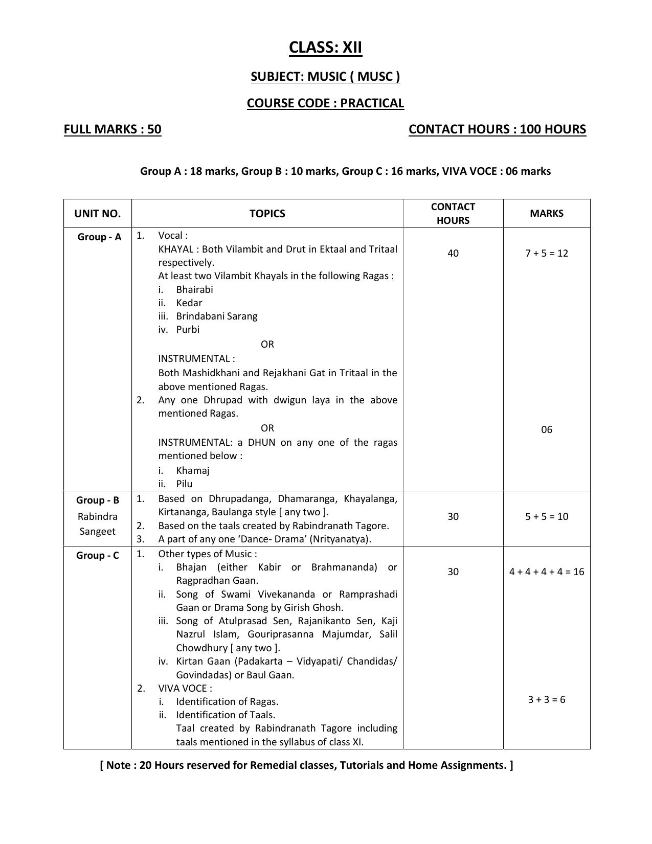 WBCHSE Class 11 & 12 Syllabus for Music (MUSC) (SET III) - Page 6