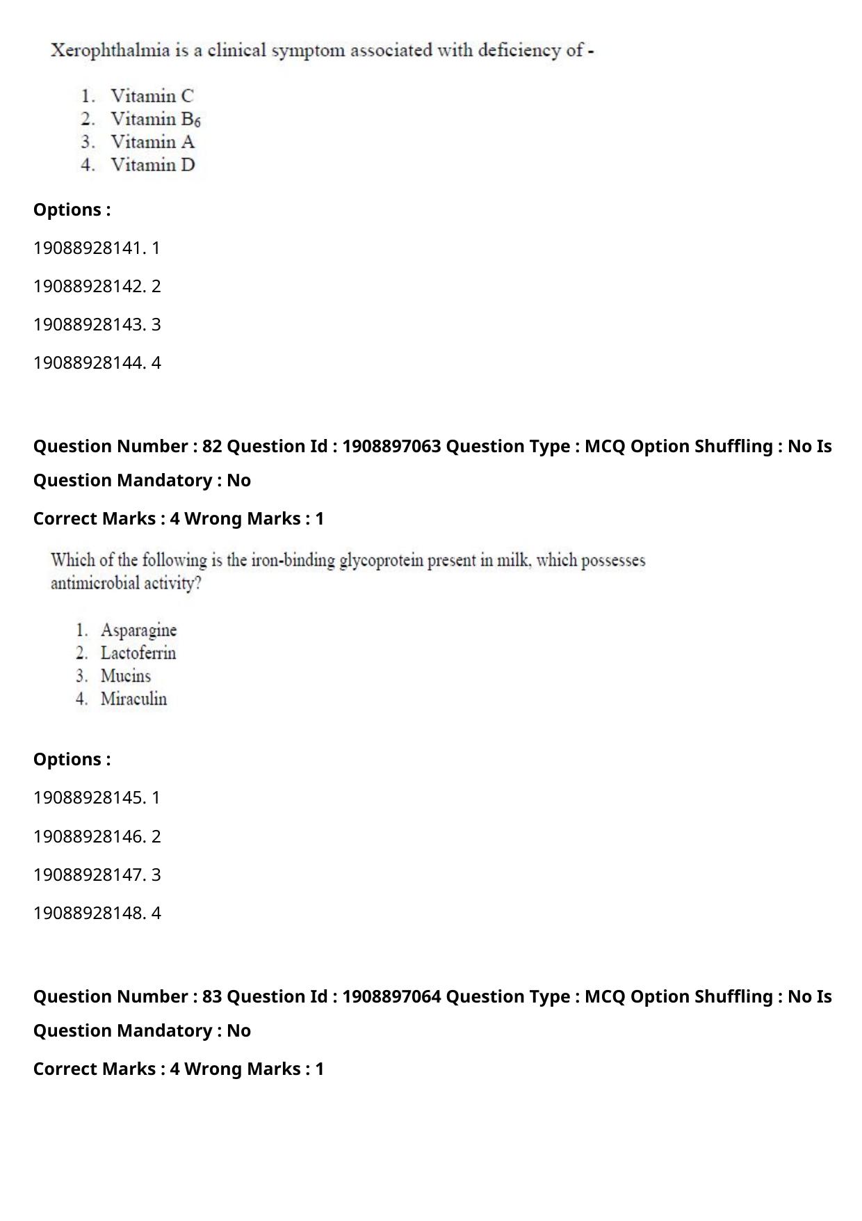 ICAR AIEEA PG 2021 FOOD SCIENCE TECHNOLOGY Question Paper - Page 42