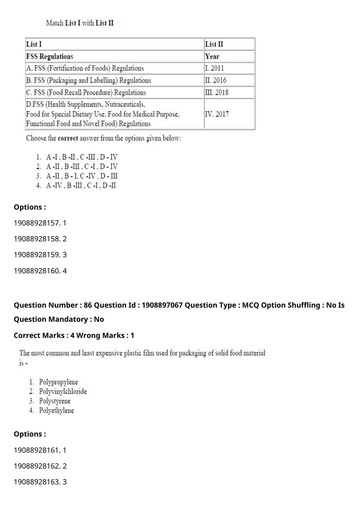 ICAR AIEEA PG 2021 FOOD SCIENCE TECHNOLOGY Question Paper - Page 44
