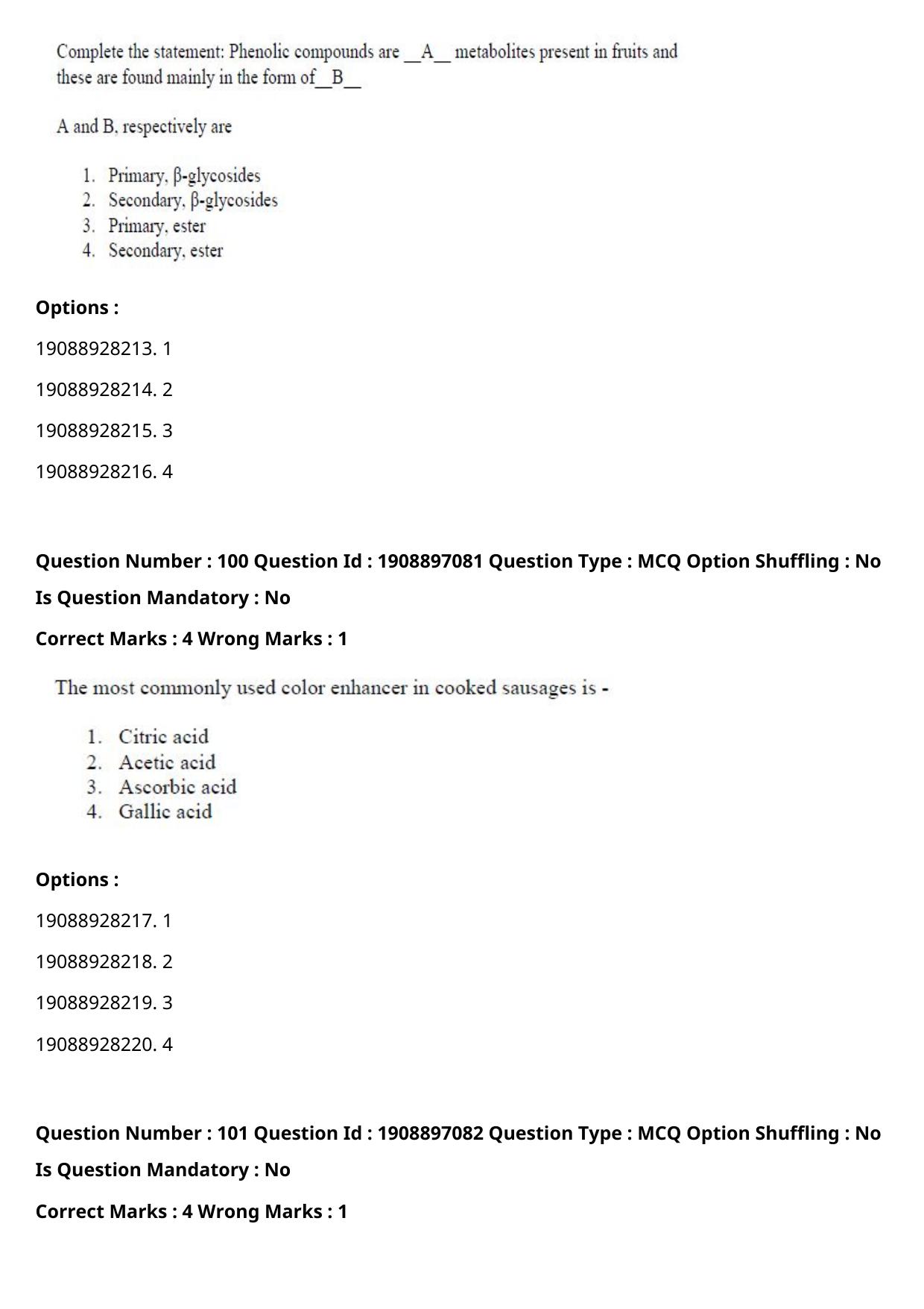 ICAR AIEEA PG 2021 FOOD SCIENCE TECHNOLOGY Question Paper - Page 51