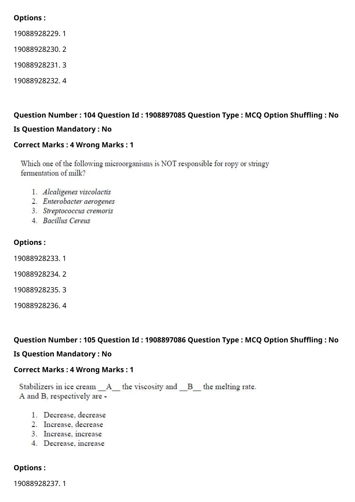 ICAR AIEEA PG 2021 FOOD SCIENCE TECHNOLOGY Question Paper - Page 54