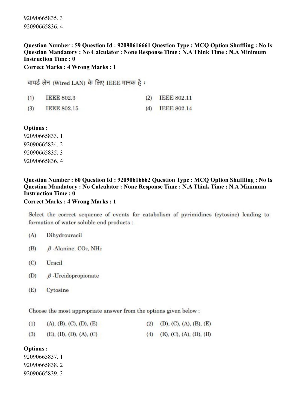 CUET PG 2023: SCQP06 – Bioinformatics(ENG)-shift 1 (14-06-2023) Question Paper - Page 58