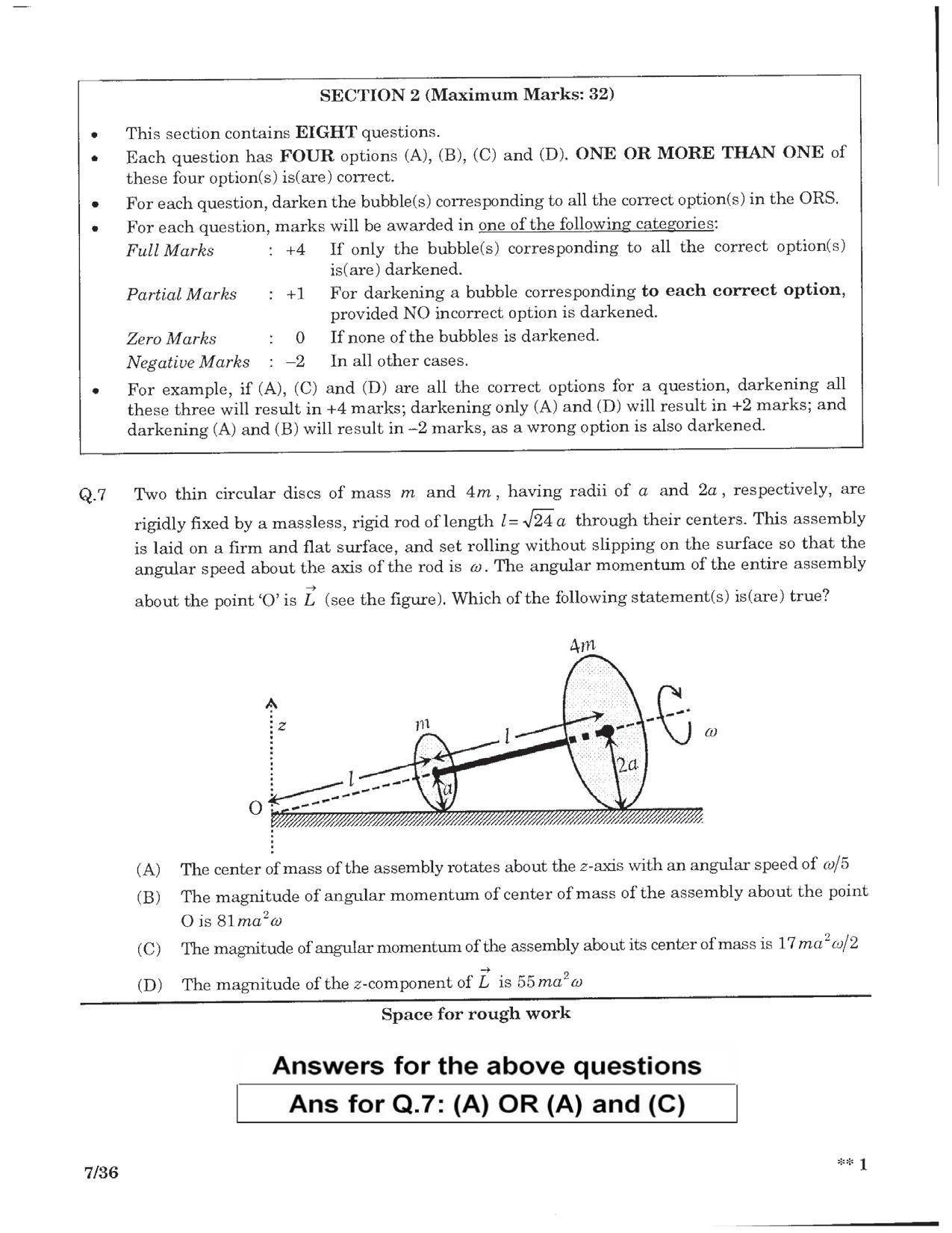 JEE (Advanced) 2016 Paper II Question Paper - Page 5