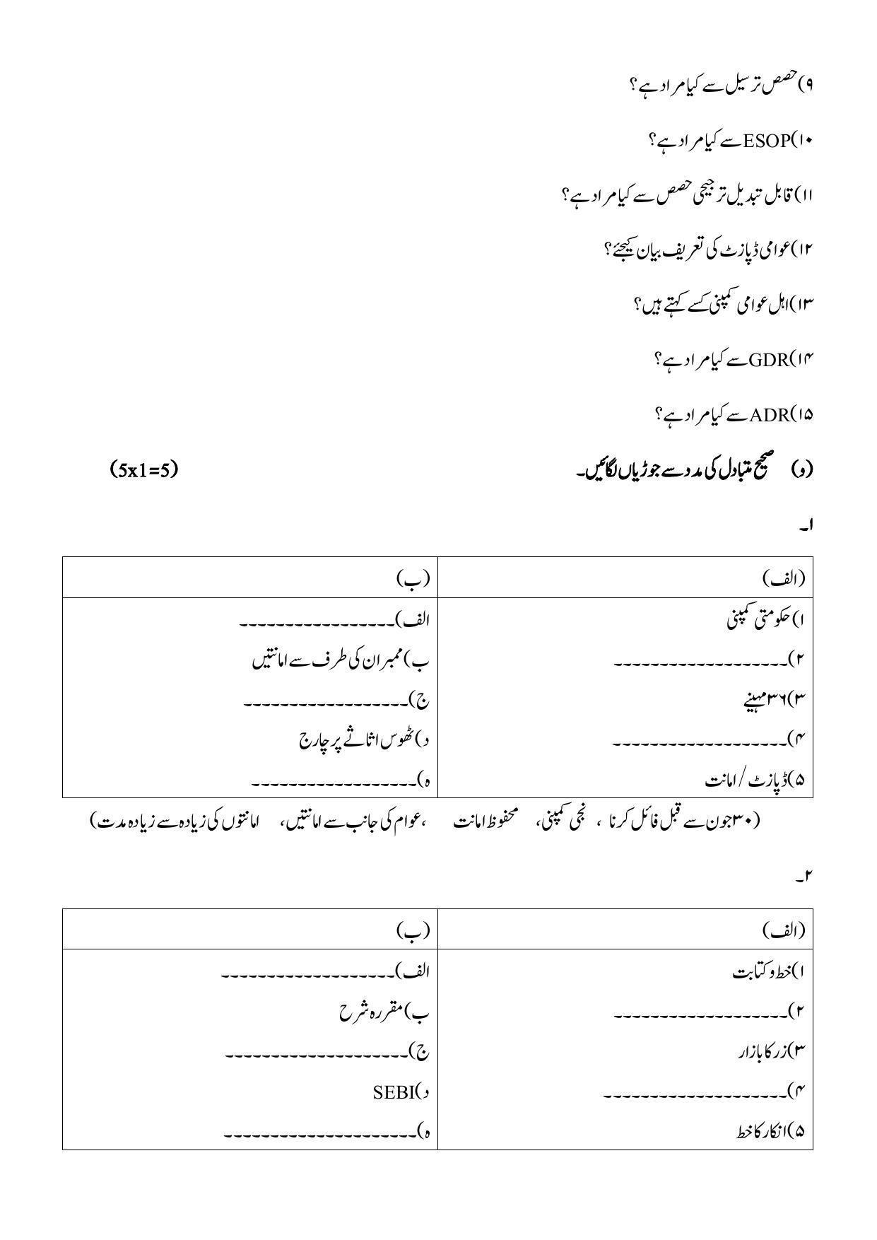 Maharashtra Board Class 12 SP Sample Paper (Urdu Medium) - Page 6