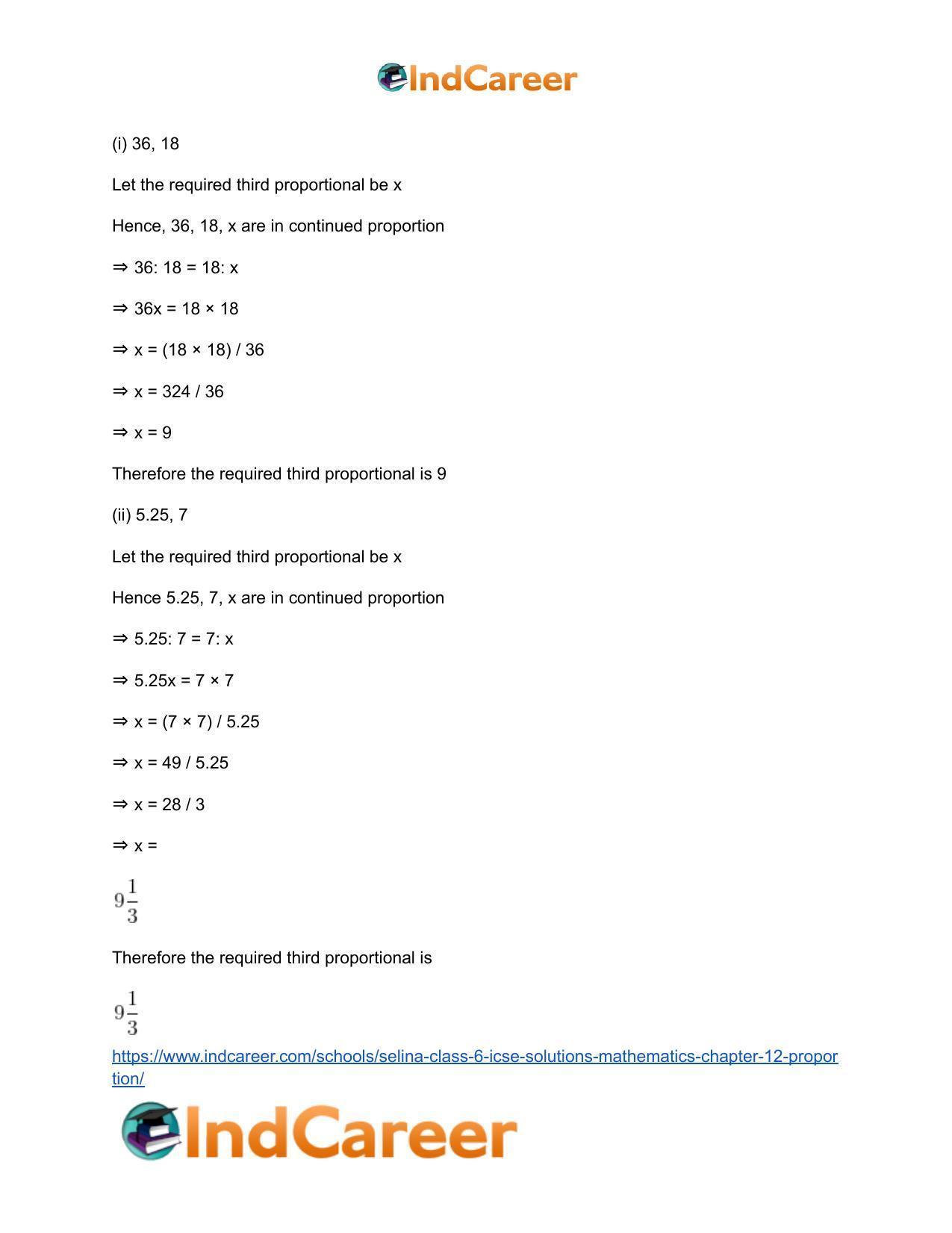Selina Class 6 ICSE Solutions Mathematics : Chapter 12- Proportion - Page 16