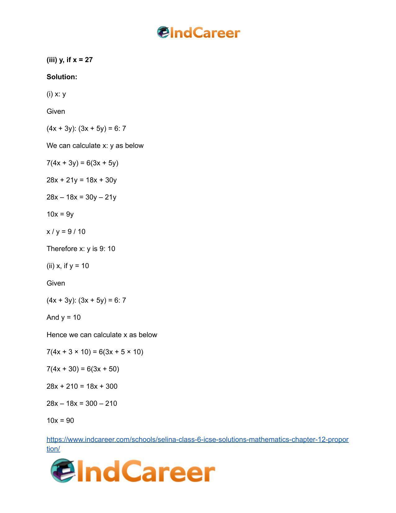 Selina Class 6 ICSE Solutions Mathematics : Chapter 12- Proportion - Page 18