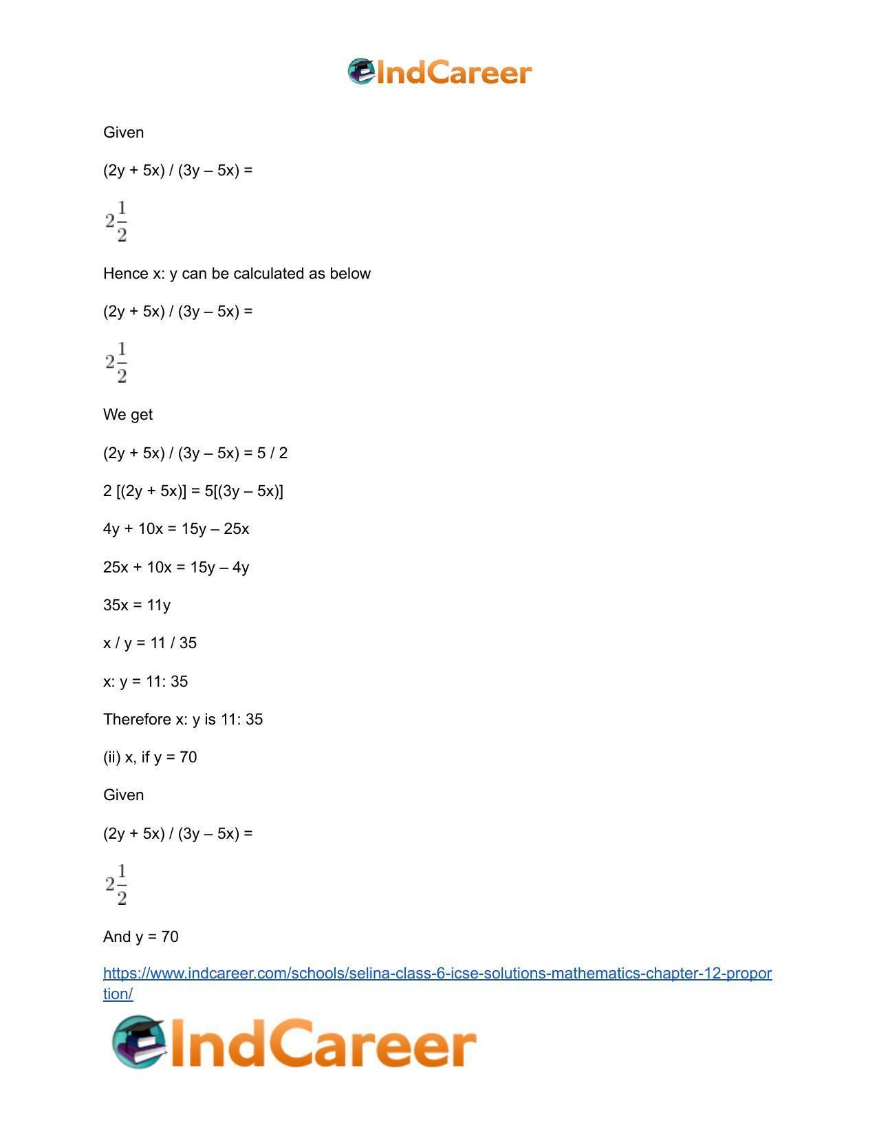 Selina Class 6 ICSE Solutions Mathematics : Chapter 12- Proportion - Page 20
