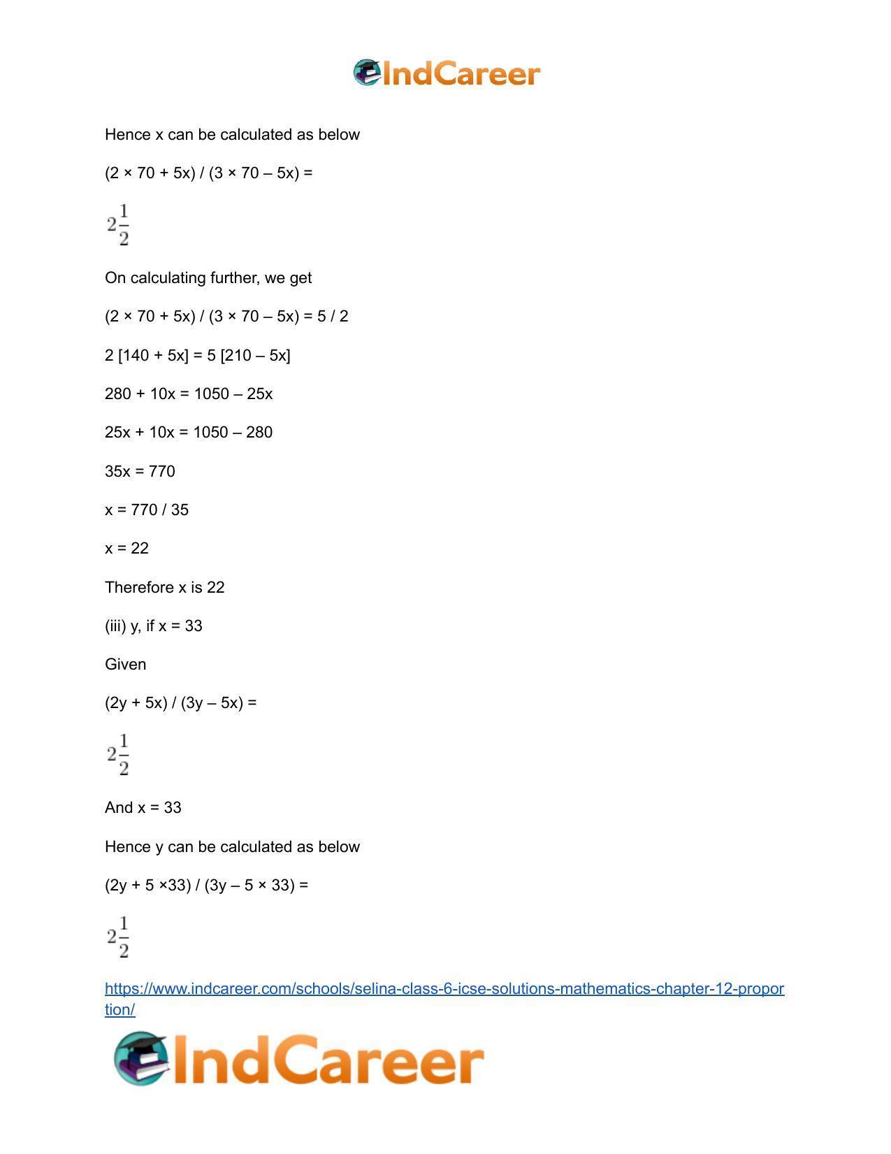 Selina Class 6 ICSE Solutions Mathematics : Chapter 12- Proportion - Page 21