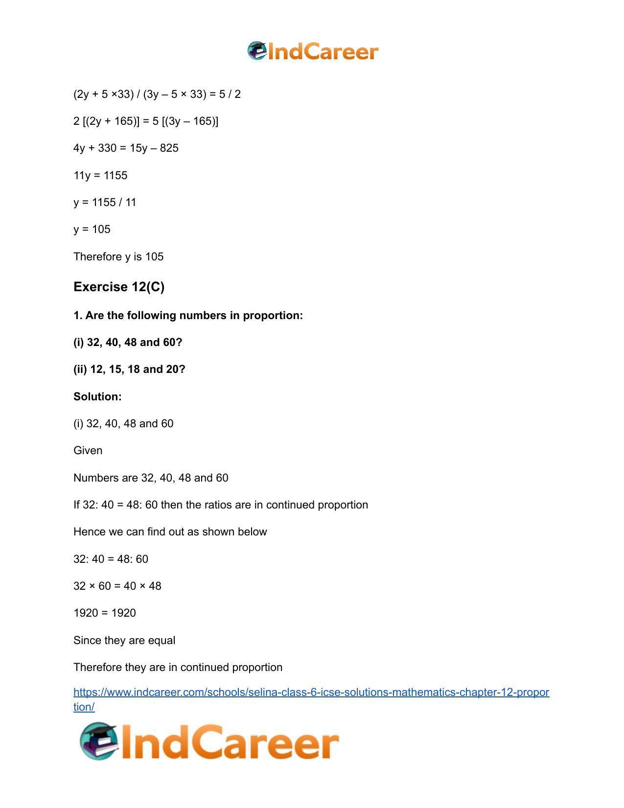 Selina Class 6 ICSE Solutions Mathematics : Chapter 12- Proportion - Page 22