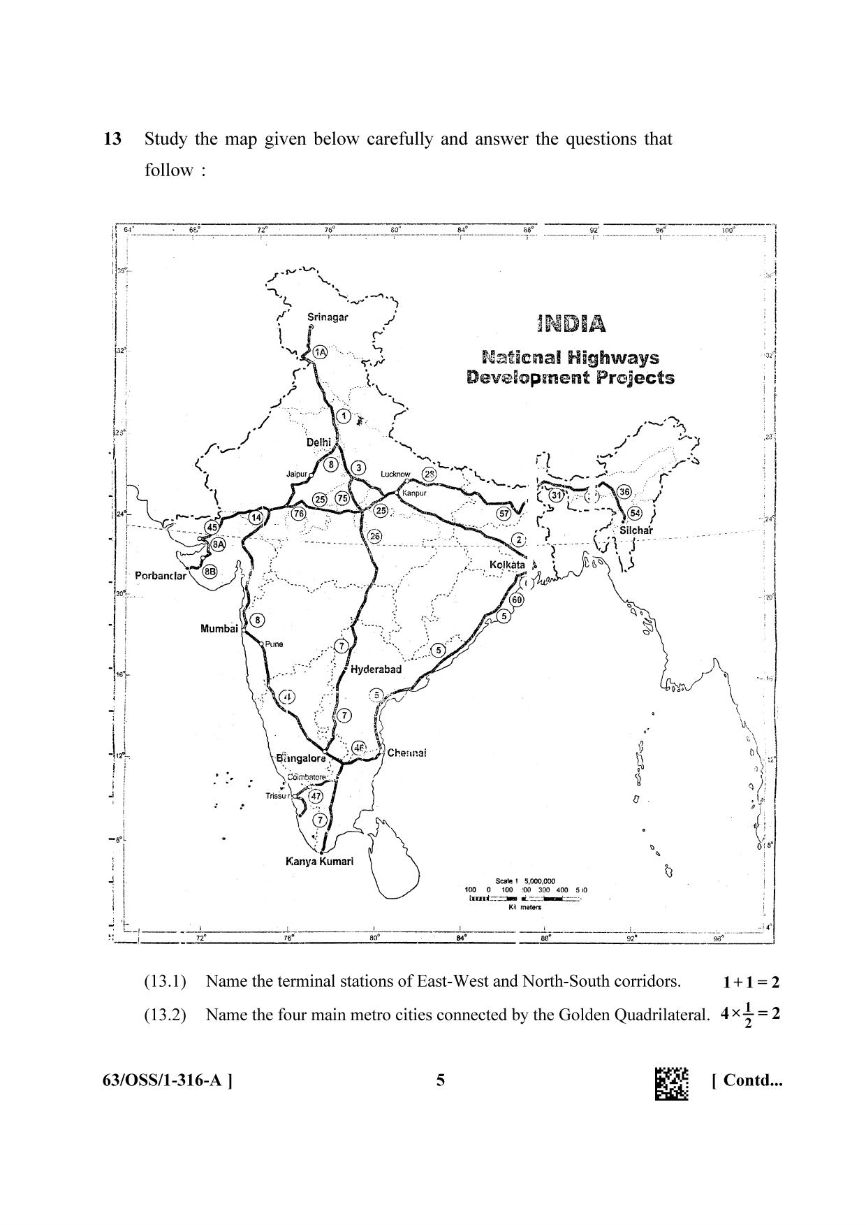 NIOS April 2022 Class 12 Geography Question Paper - Page 5