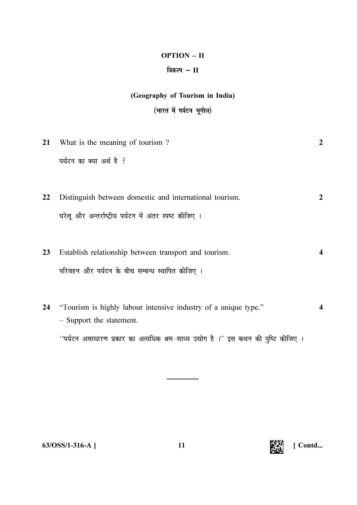 NIOS April 2022 Class 12 Geography Question Paper - Page 11