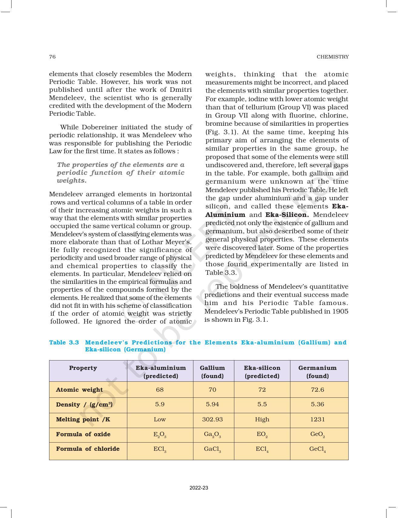 NCERT Book for Class 11 Chemistry Chapter 3 Classification of Elements and Periodicity in Properties - Page 3