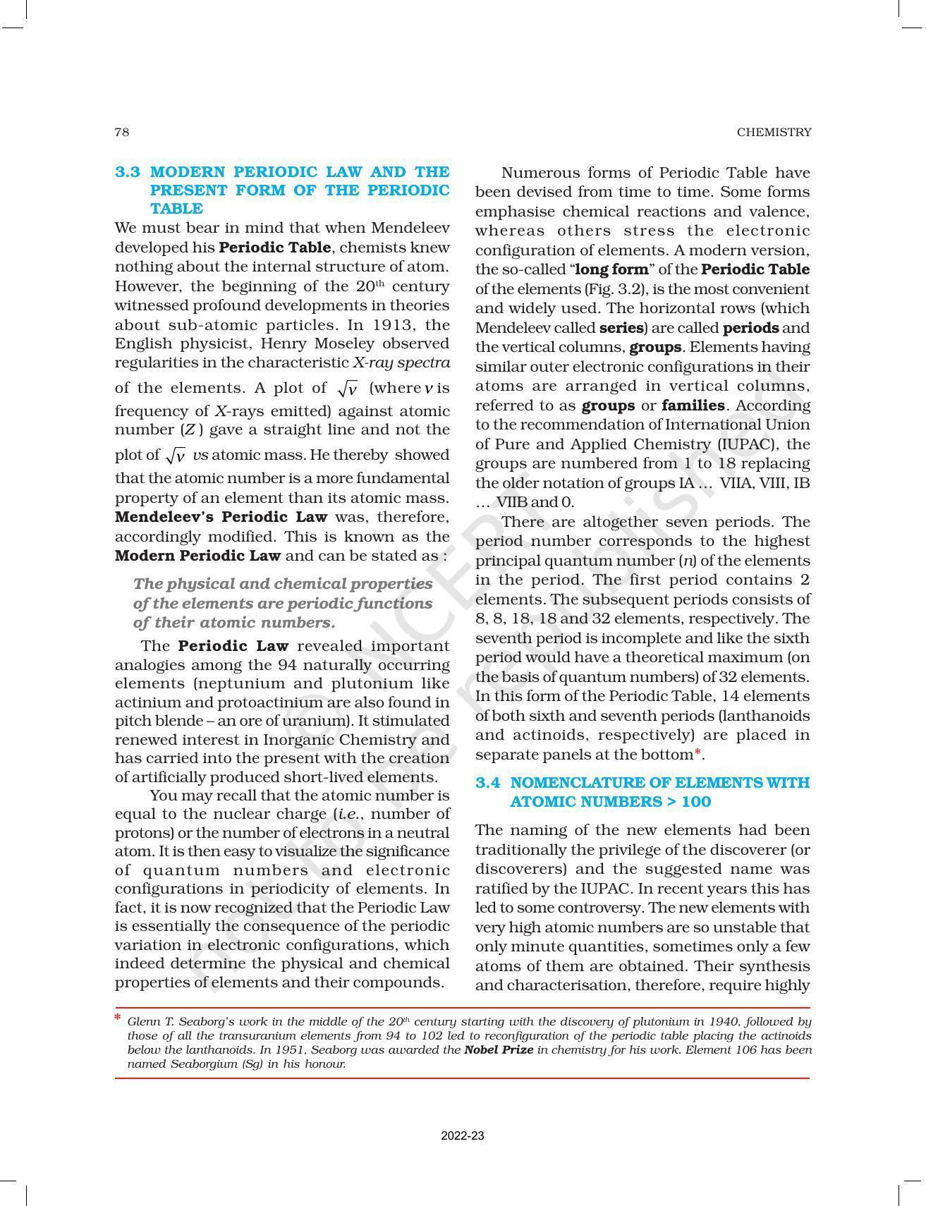 NCERT Book for Class 11 Chemistry Chapter 3 Classification of Elements and Periodicity in Properties - Page 5