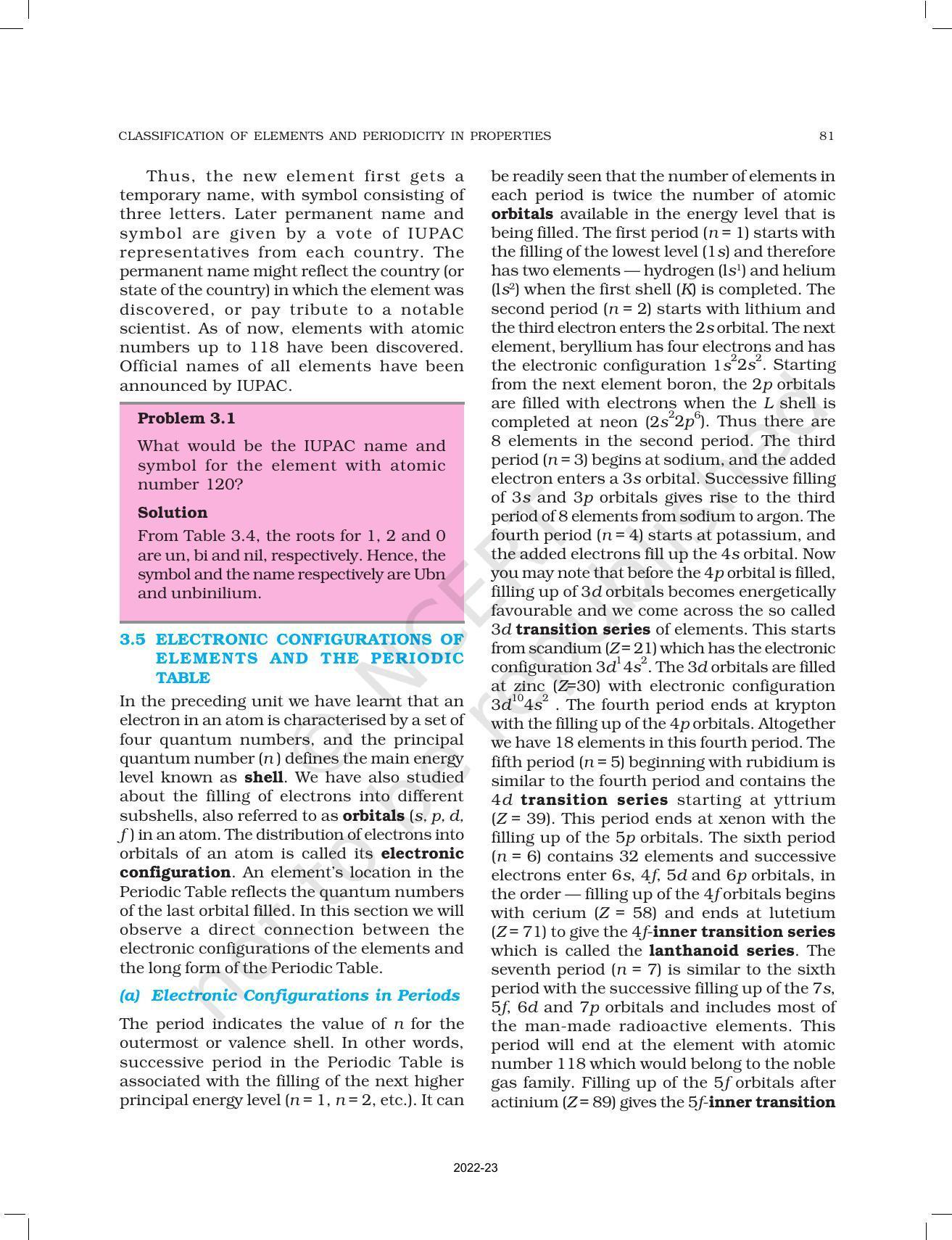 NCERT Book for Class 11 Chemistry Chapter 3 Classification of Elements and Periodicity in Properties - Page 8