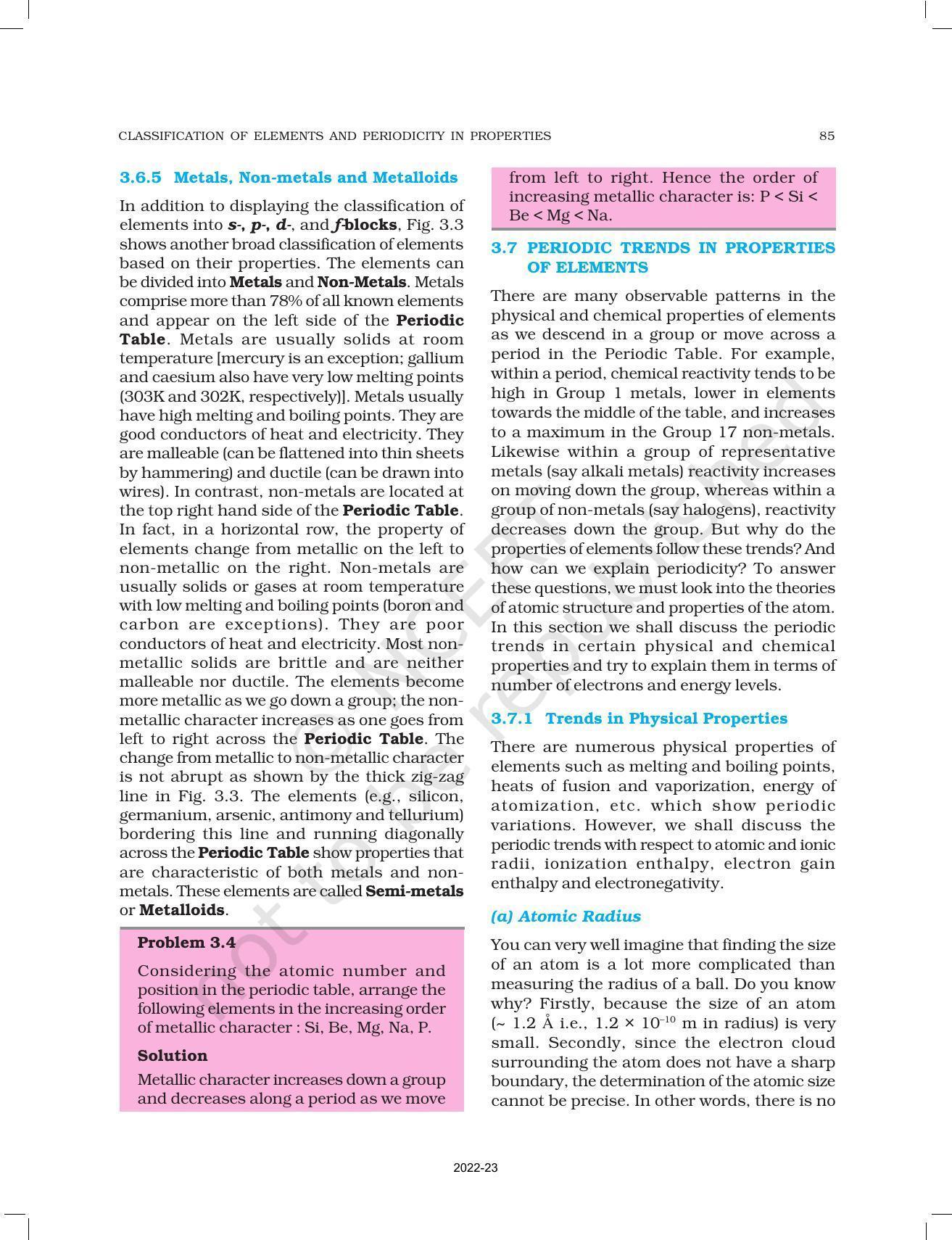 NCERT Book for Class 11 Chemistry Chapter 3 Classification of Elements and Periodicity in Properties - Page 12