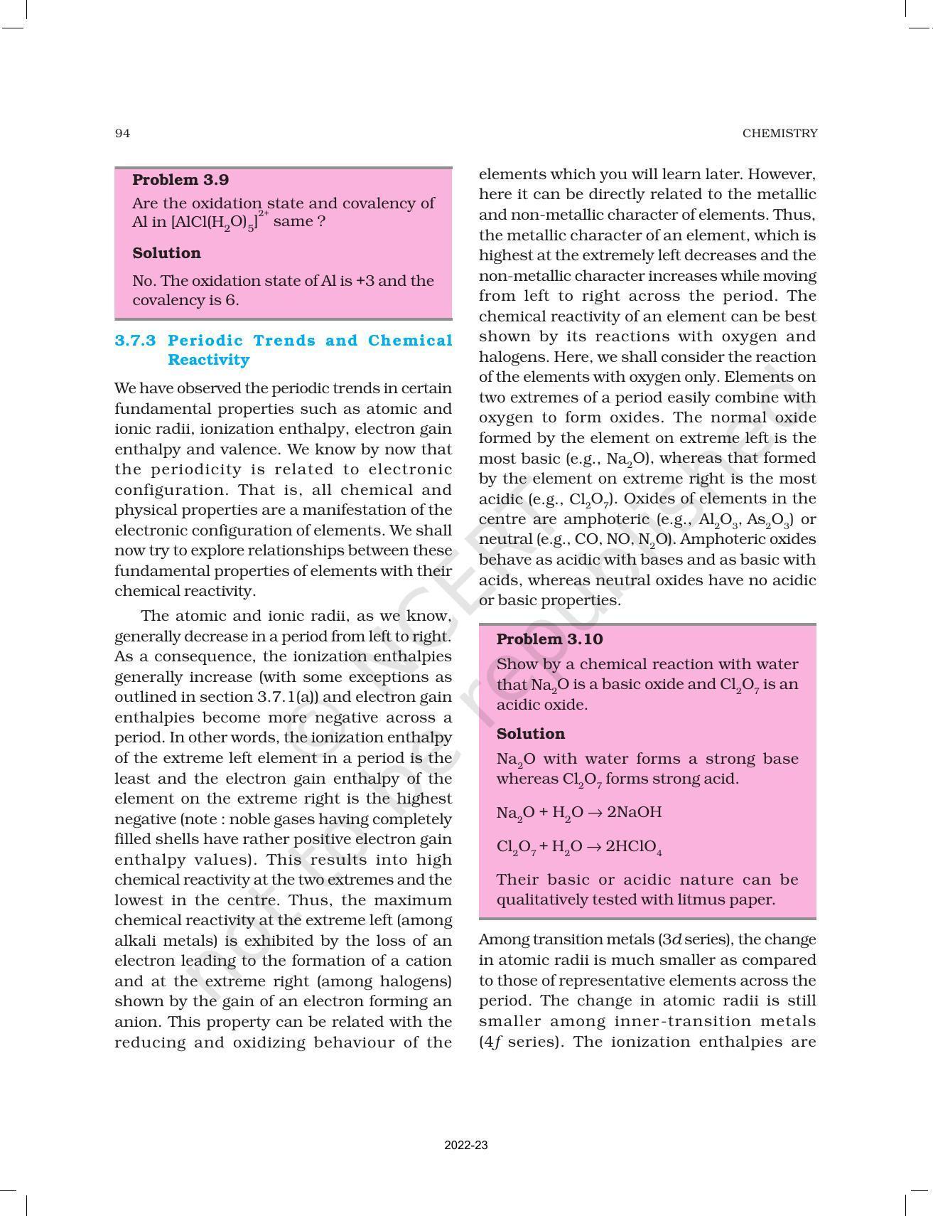 NCERT Book for Class 11 Chemistry Chapter 3 Classification of Elements and Periodicity in Properties - Page 21