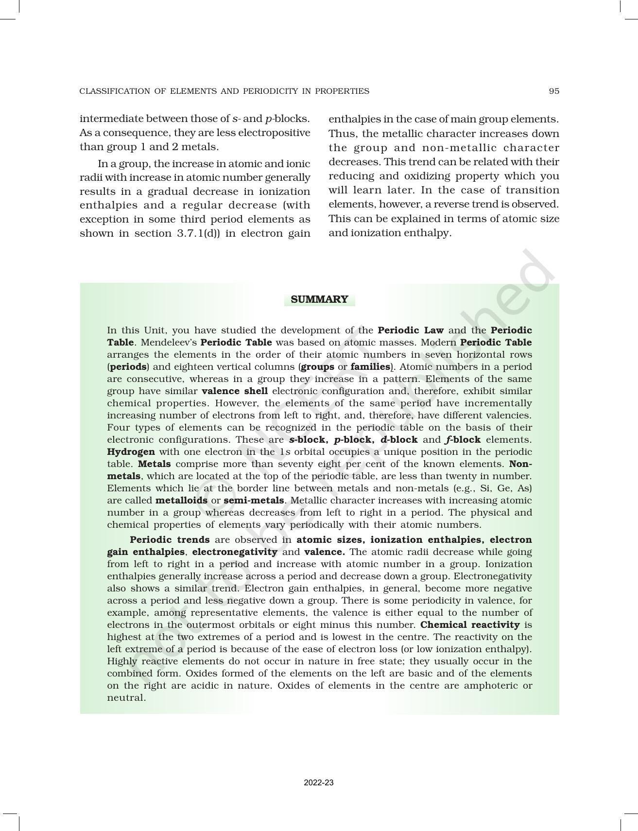 NCERT Book for Class 11 Chemistry Chapter 3 Classification of Elements and Periodicity in Properties - Page 22
