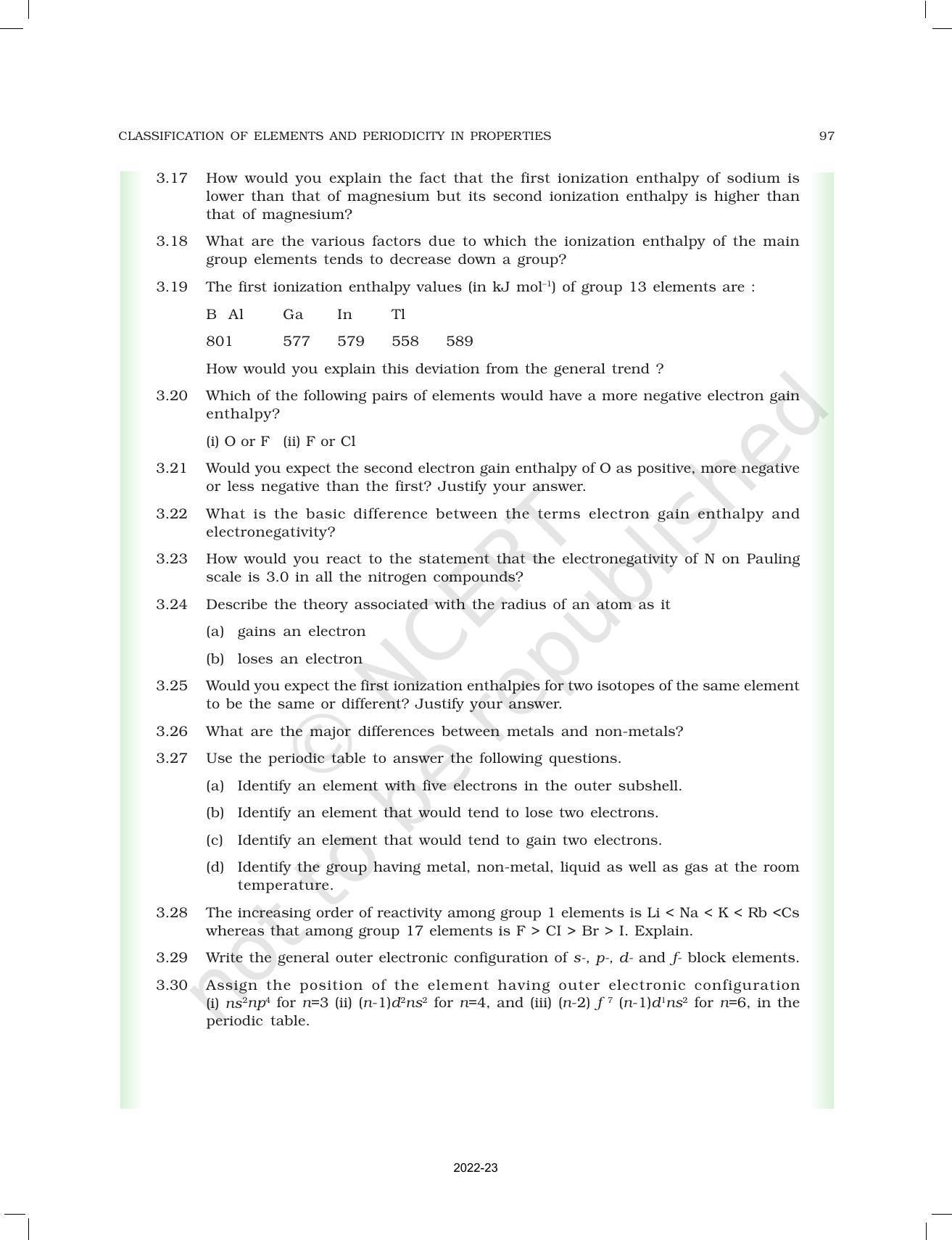 NCERT Book for Class 11 Chemistry Chapter 3 Classification of Elements and Periodicity in Properties - Page 24