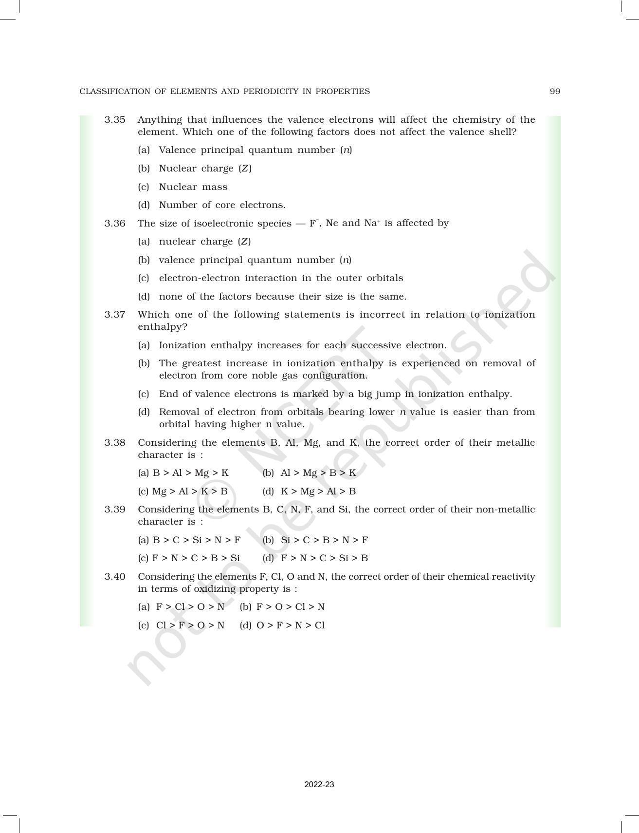 NCERT Book for Class 11 Chemistry Chapter 3 Classification of Elements and Periodicity in Properties - Page 26