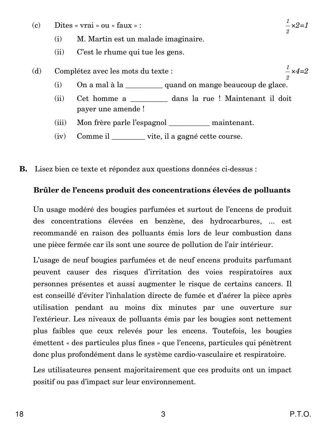 CBSE Class 12 18 FRENCH 2018 Question Paper - Page 3